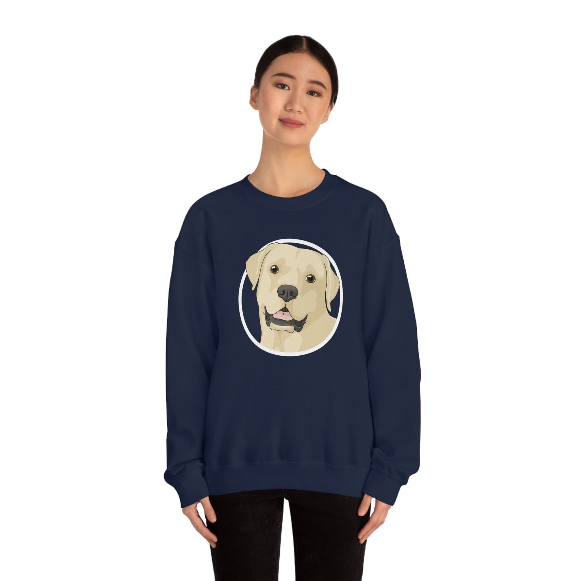 Yellow Labrador Retriever Circle | Crewneck Sweatshirt - Detezi Designs-23358271017325365562