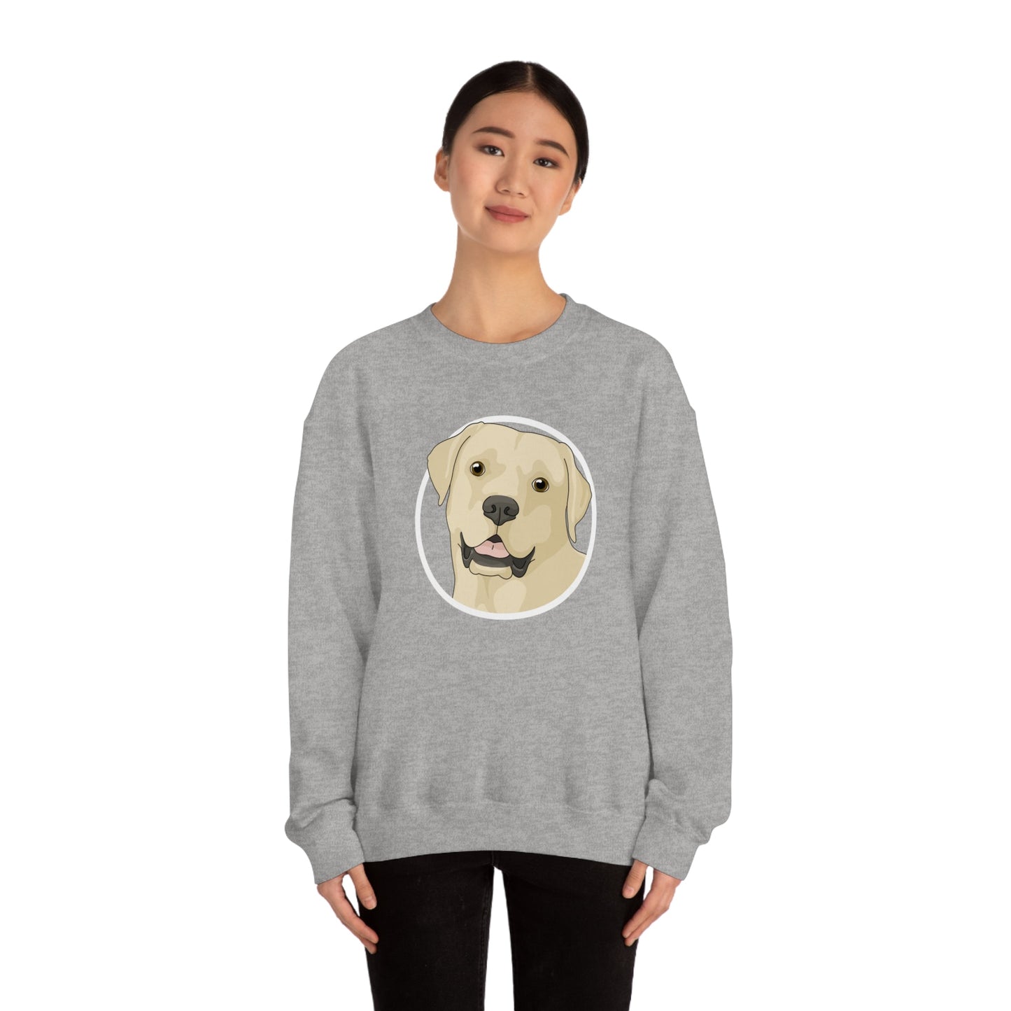 Yellow Labrador Retriever Circle | Crewneck Sweatshirt - Detezi Designs-23358271017325365562