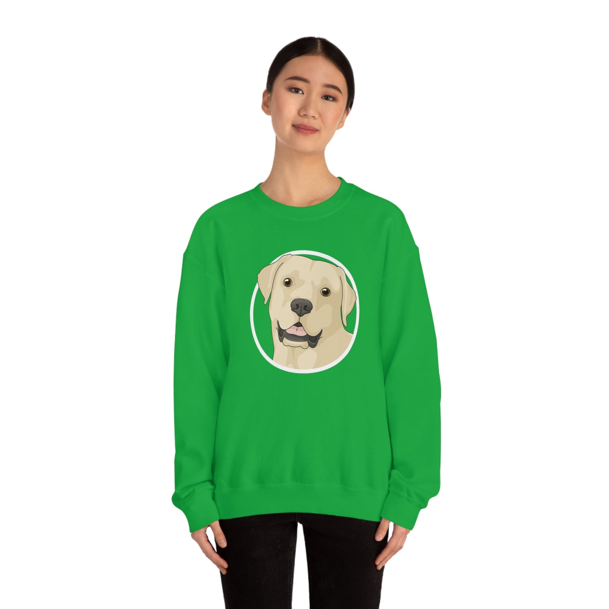 Yellow Labrador Retriever Circle | Crewneck Sweatshirt - Detezi Designs-23358271017325365562