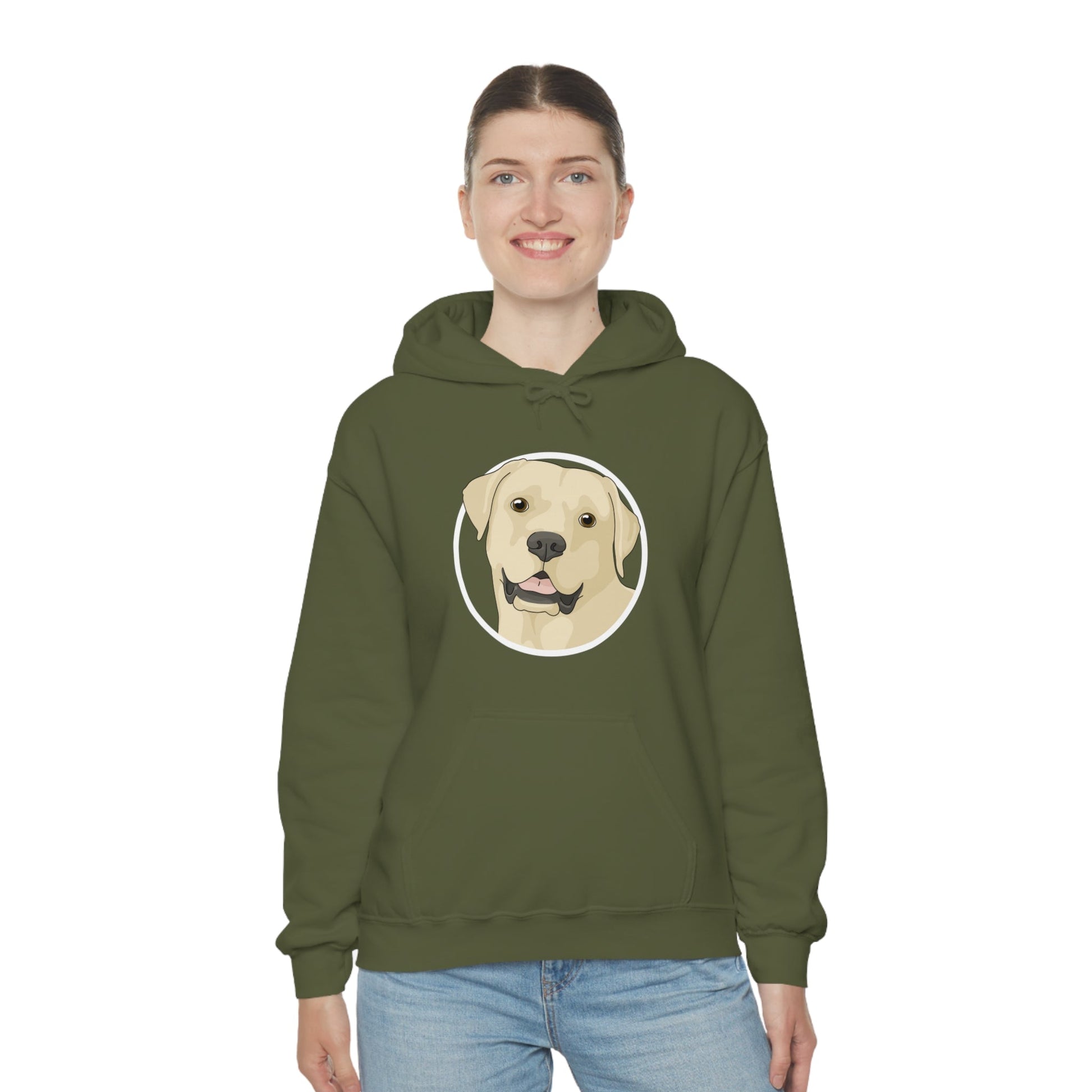 Yellow Labrador Retriever Circle | Hooded Sweatshirt - Detezi Designs-20509410872634861271