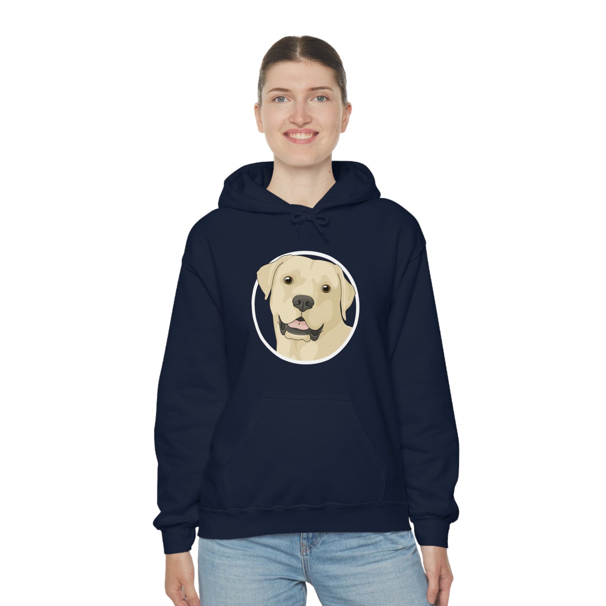 Yellow Labrador Retriever Circle | Hooded Sweatshirt - Detezi Designs-20509410872634861271