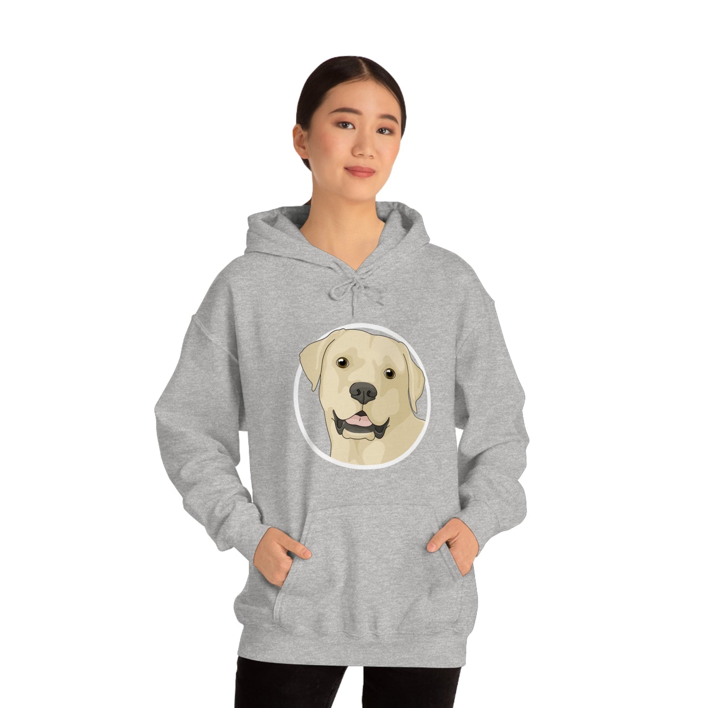 Yellow Labrador Retriever Circle | Hooded Sweatshirt - Detezi Designs-20509410872634861271