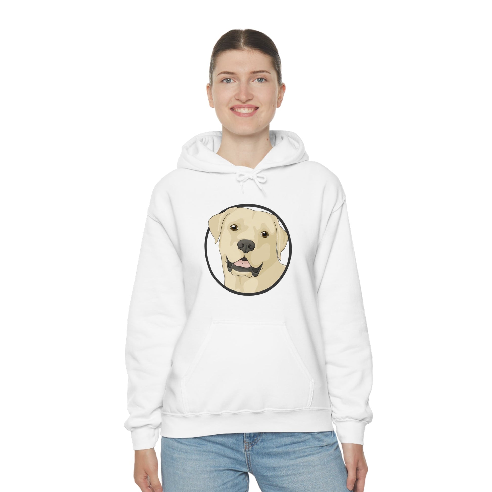 Yellow Labrador Retriever Circle | Hooded Sweatshirt - Detezi Designs-20509410872634861271