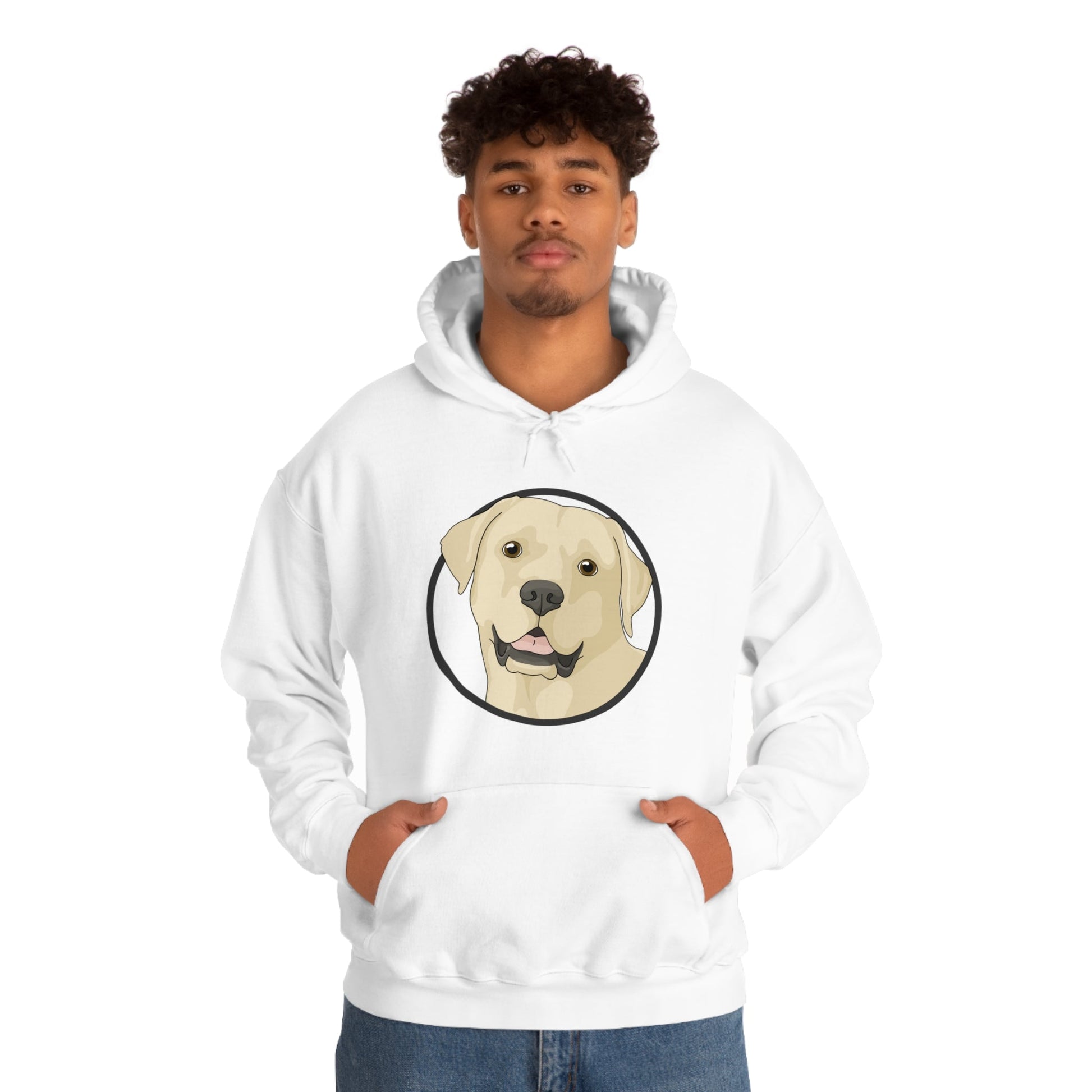 Yellow Labrador Retriever Circle | Hooded Sweatshirt - Detezi Designs-20509410872634861271