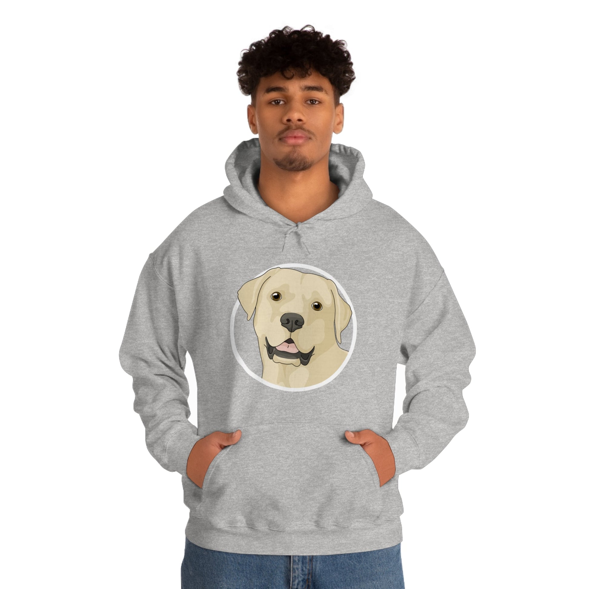 Yellow Labrador Retriever Circle | Hooded Sweatshirt - Detezi Designs-20509410872634861271