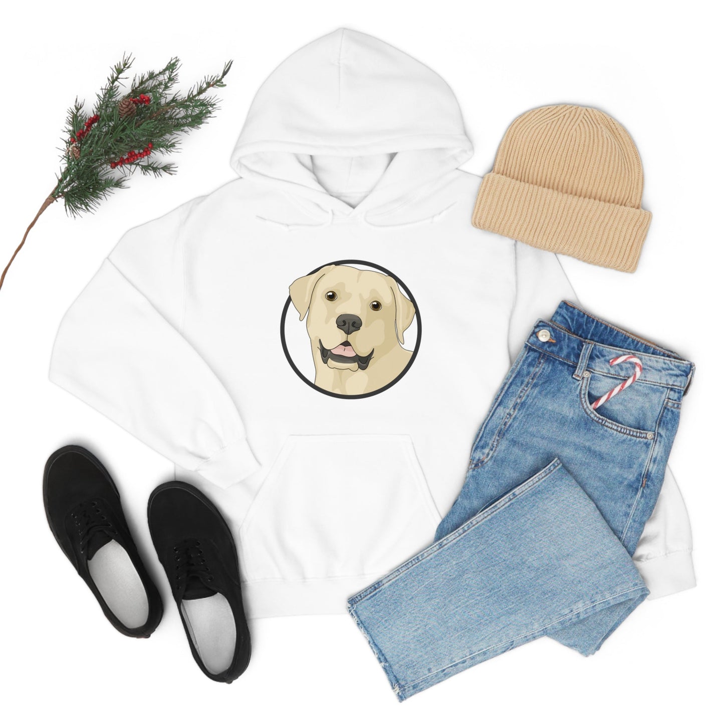 Yellow Labrador Retriever Circle | Hooded Sweatshirt - Detezi Designs-20509410872634861271