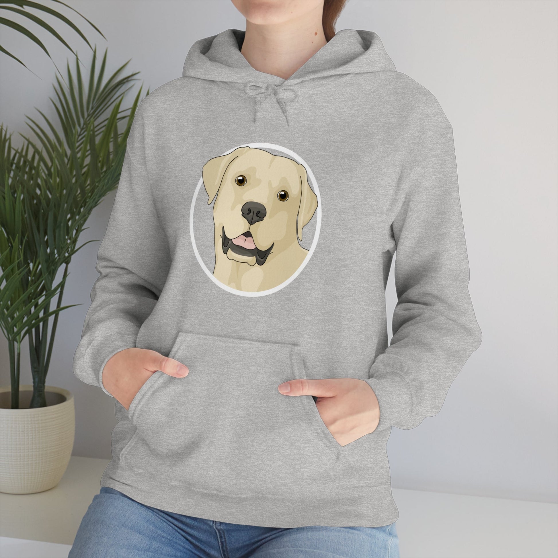 Yellow Labrador Retriever Circle | Hooded Sweatshirt - Detezi Designs-20509410872634861271