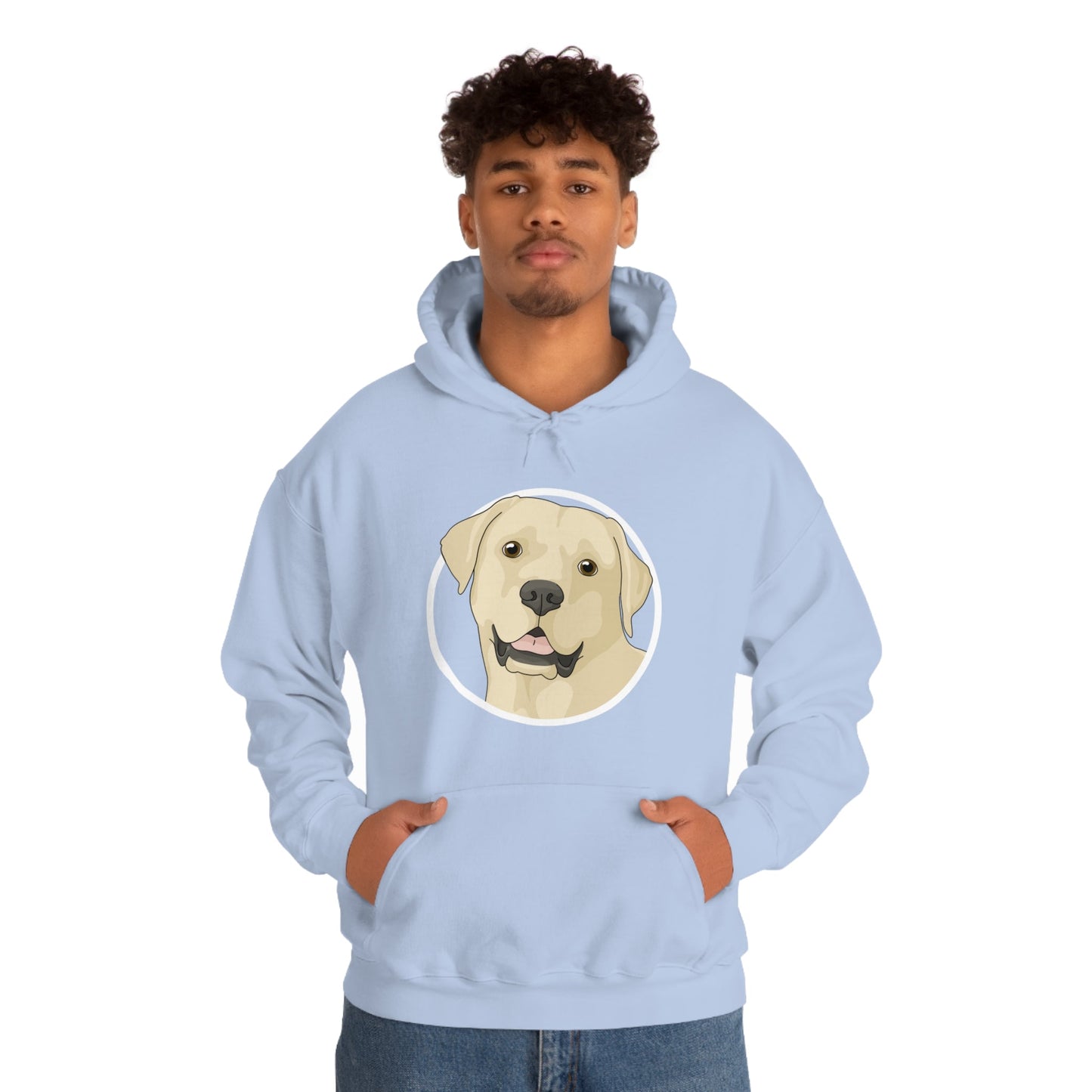 Yellow Labrador Retriever Circle | Hooded Sweatshirt - Detezi Designs-20509410872634861271