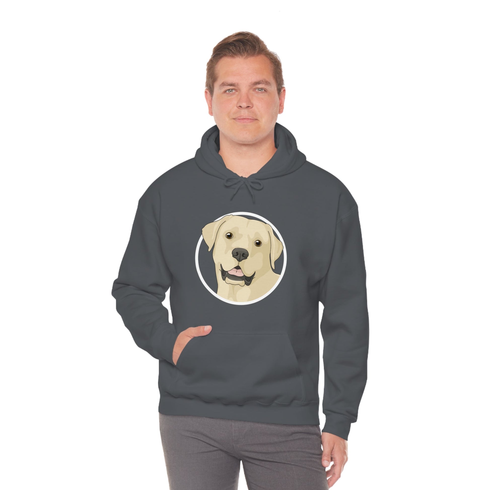 Yellow Labrador Retriever Circle | Hooded Sweatshirt - Detezi Designs-20509410872634861271