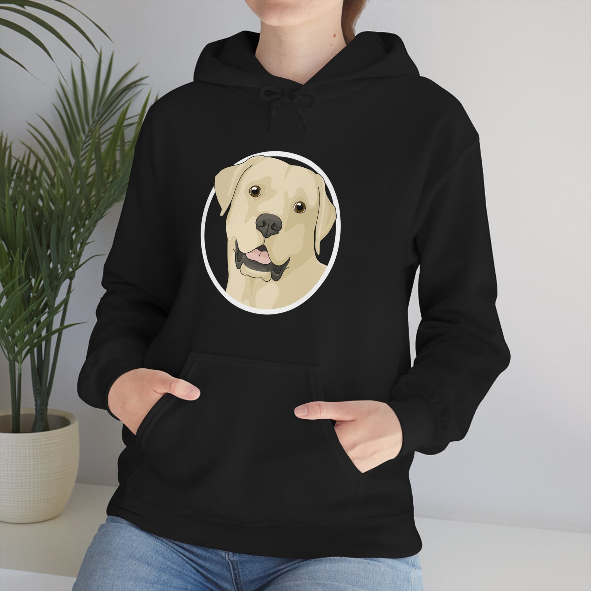 Yellow Labrador Retriever Circle | Hooded Sweatshirt - Detezi Designs-20509410872634861271