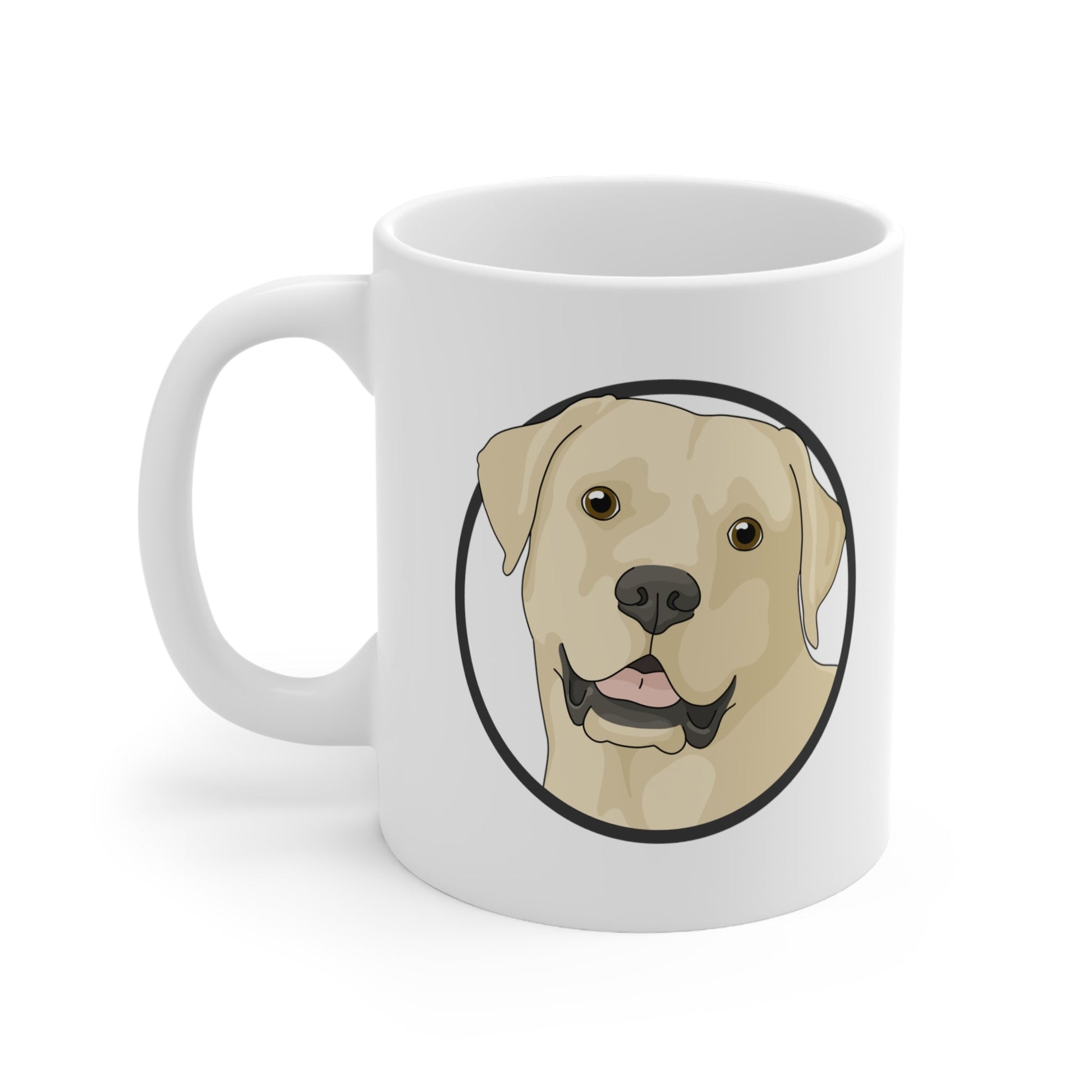 Yellow Labrador Retriever Circle | Mug - Detezi Designs-21691193008514201881