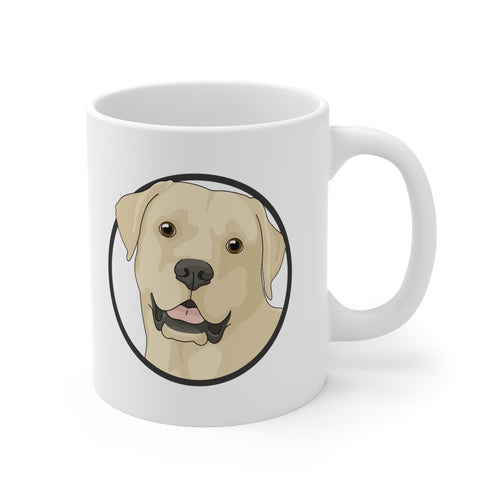 Yellow Labrador Retriever Circle | Mug - Detezi Designs-21691193008514201881
