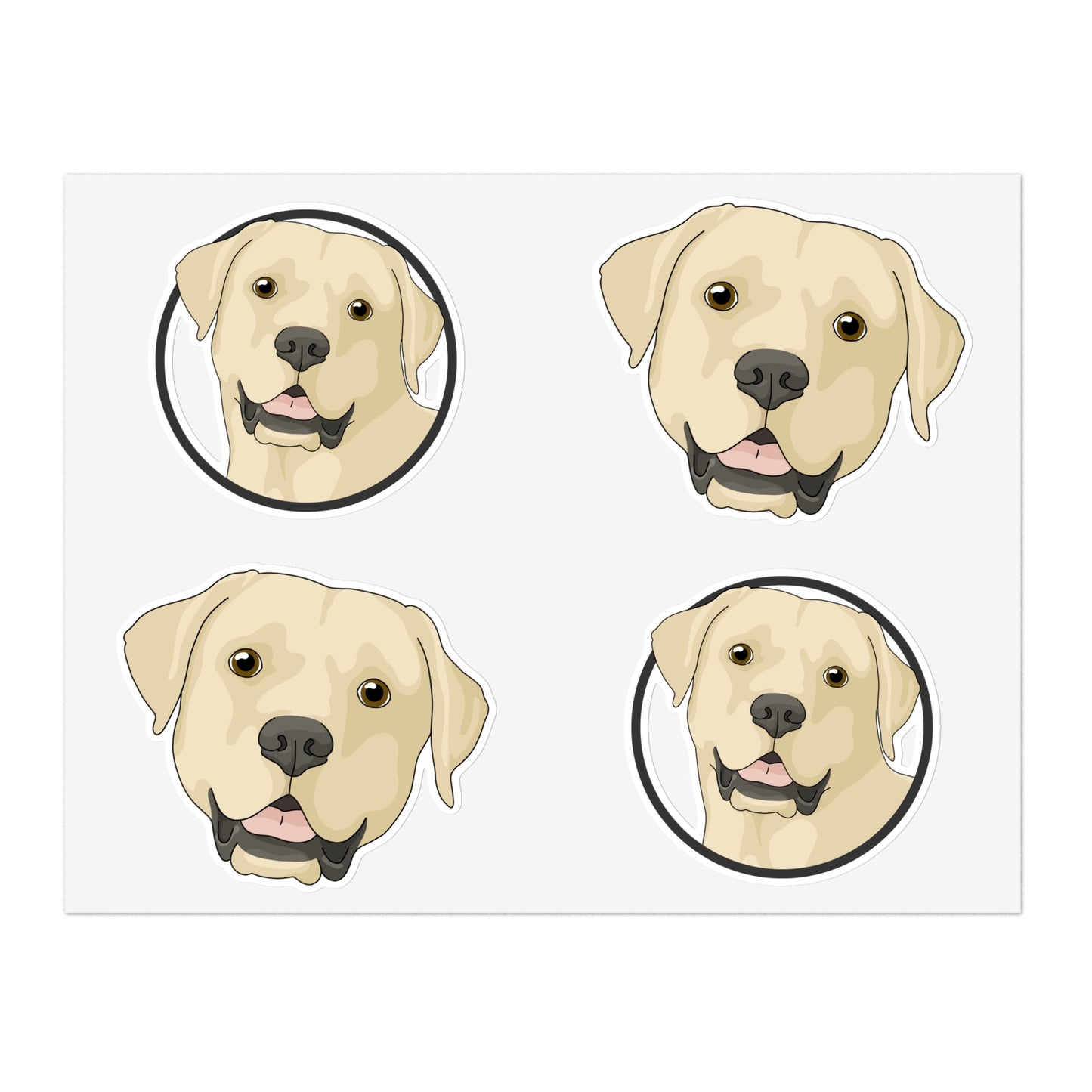 Yellow Labrador Retriever Circle | Sticker Sheet - Detezi Designs-15339613888854132248