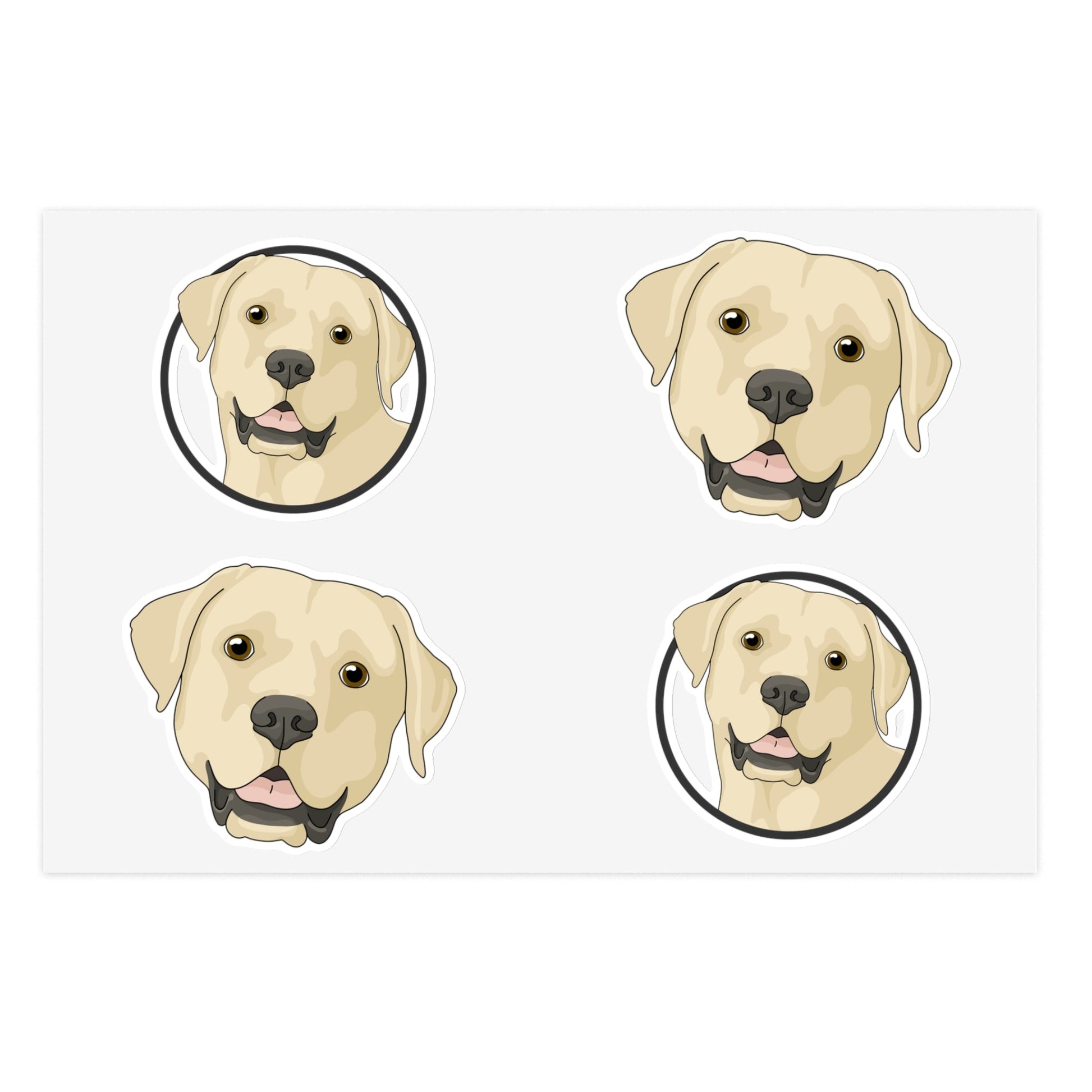 Yellow Labrador Retriever Circle | Sticker Sheet - Detezi Designs-16390308012914756391