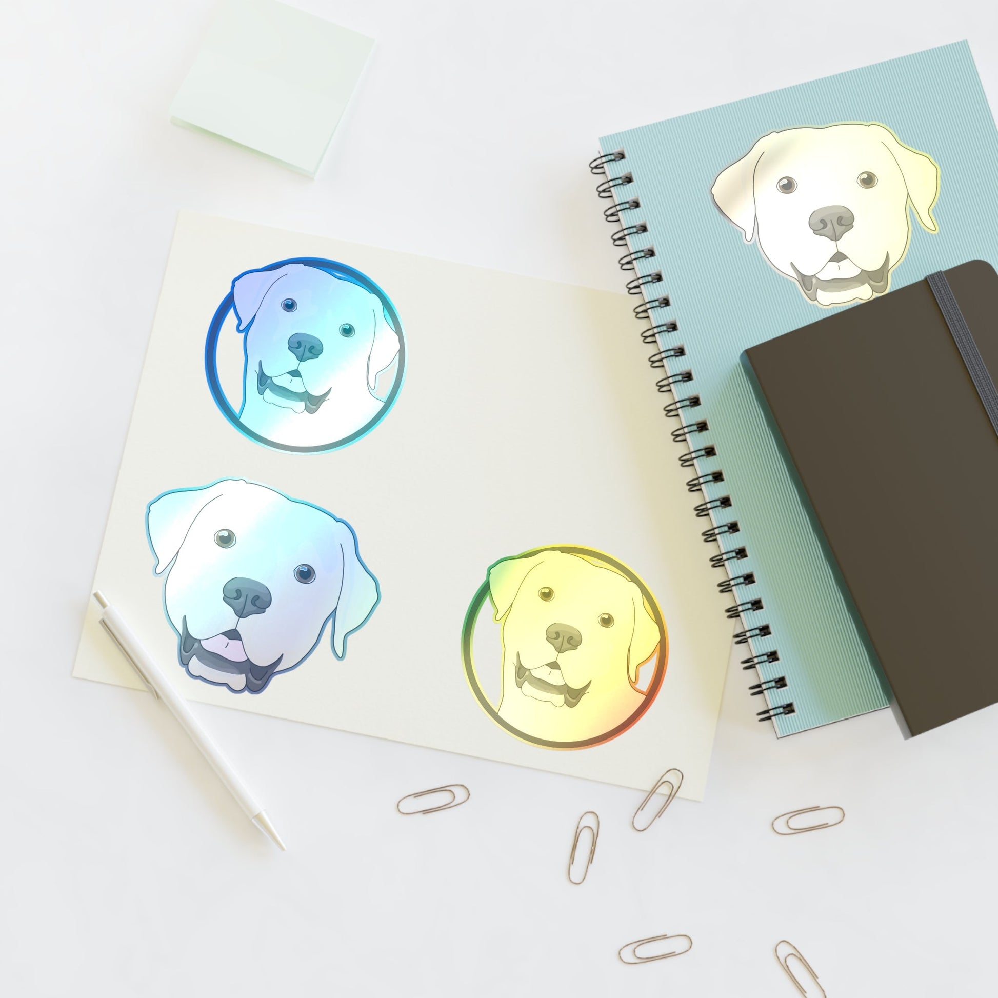 Yellow Labrador Retriever Circle | Sticker Sheet - Detezi Designs-43986046856487223390