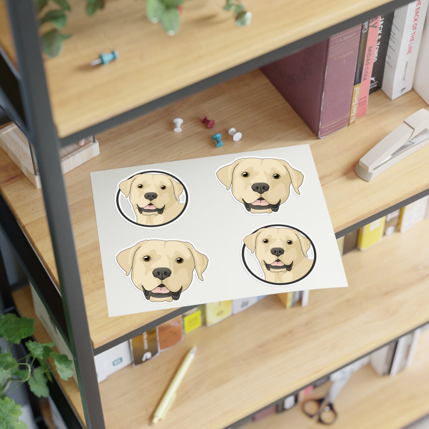 Yellow Labrador Retriever Circle | Sticker Sheet - Detezi Designs-43986046856487223390