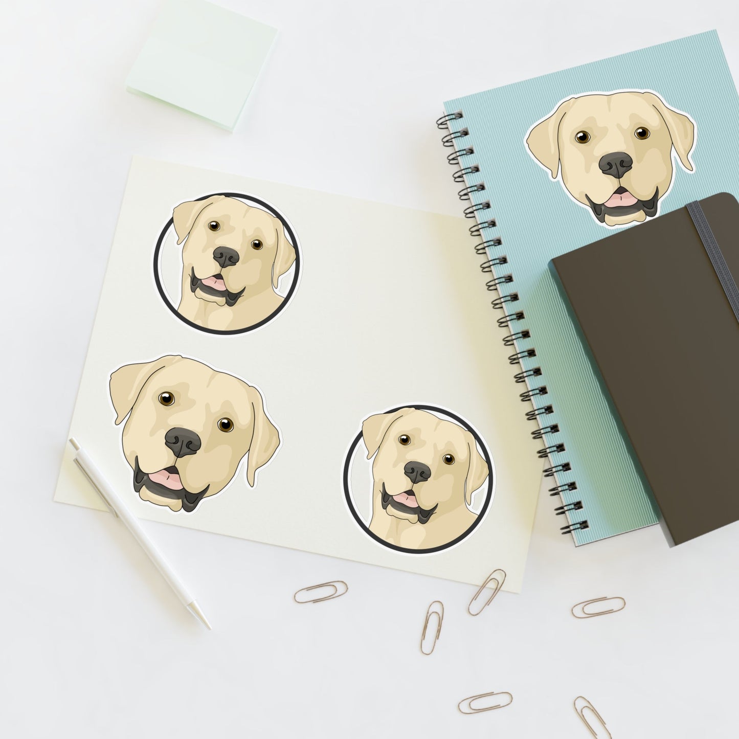 Yellow Labrador Retriever Circle | Sticker Sheet - Detezi Designs-43986046856487223390