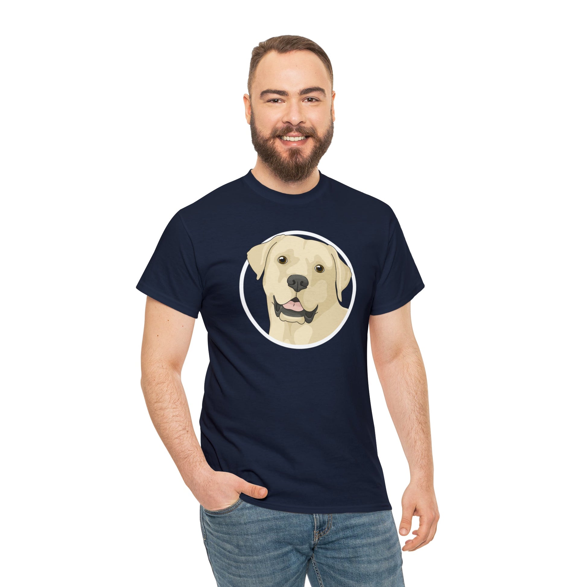 Yellow Labrador Retriever Circle | T-shirt - Detezi Designs-10230668948010334270