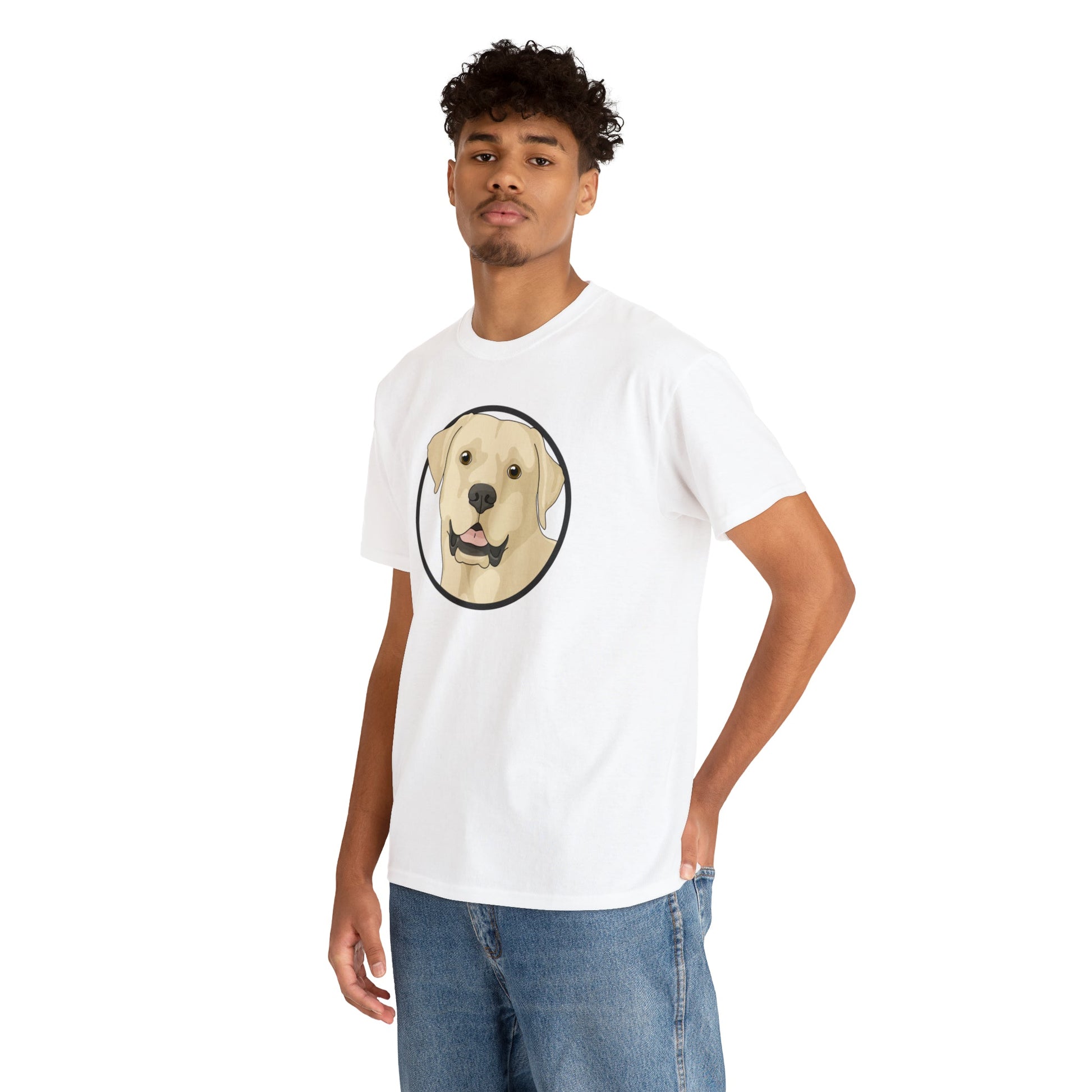 Yellow Labrador Retriever Circle | T-shirt - Detezi Designs-10230668948010334270