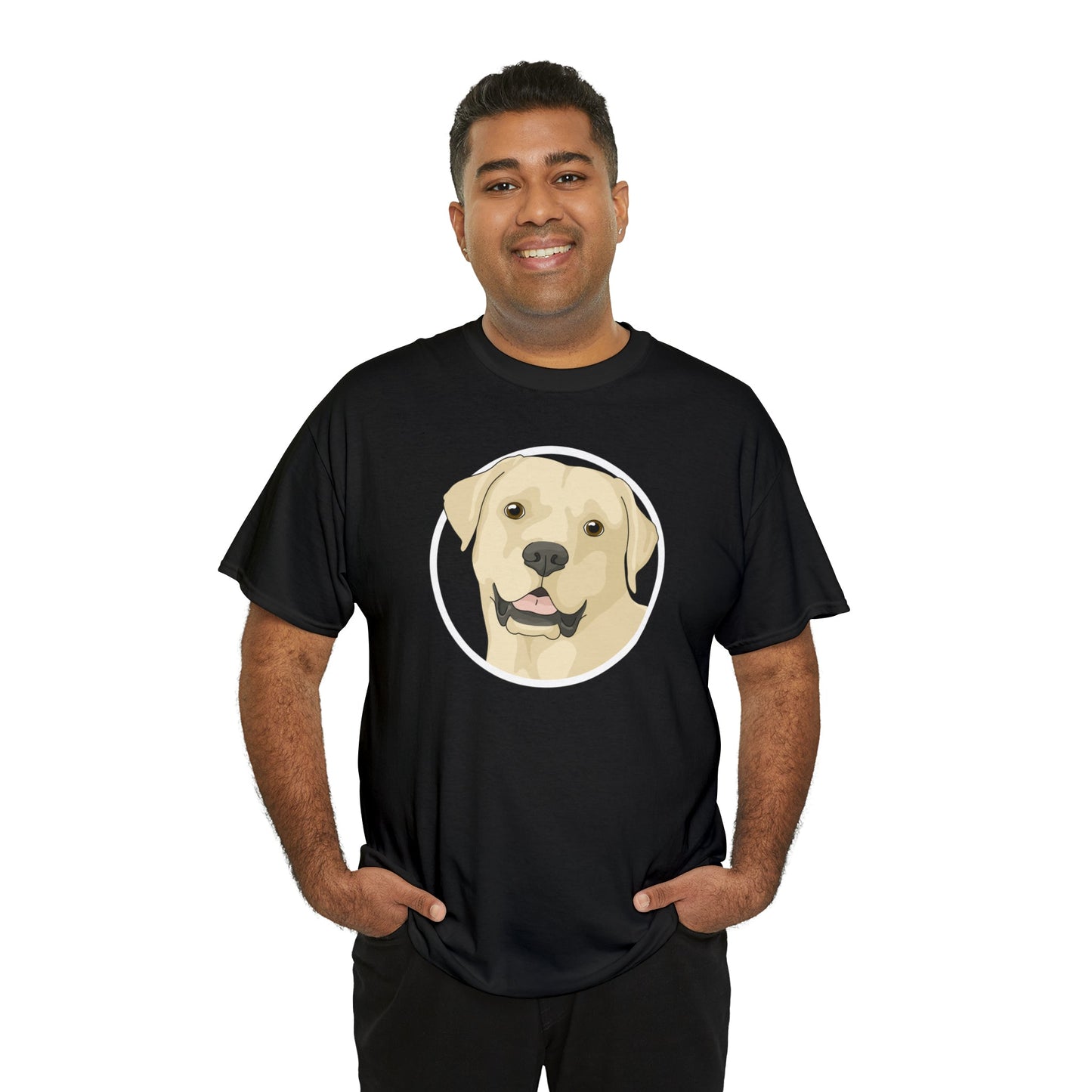 Yellow Labrador Retriever Circle | T-shirt - Detezi Designs-10230668948010334270