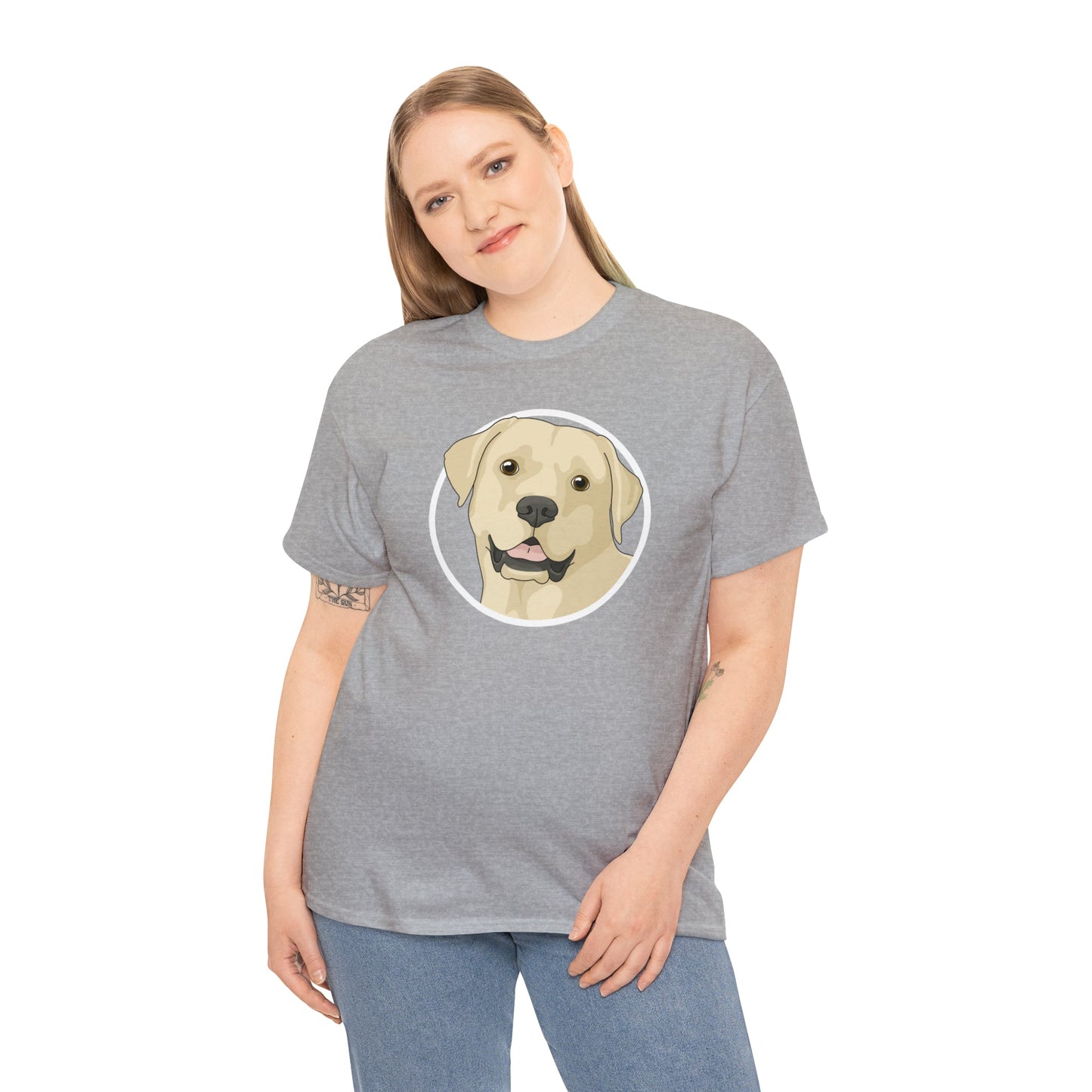 Yellow Labrador Retriever Circle | T-shirt - Detezi Designs-10230668948010334270