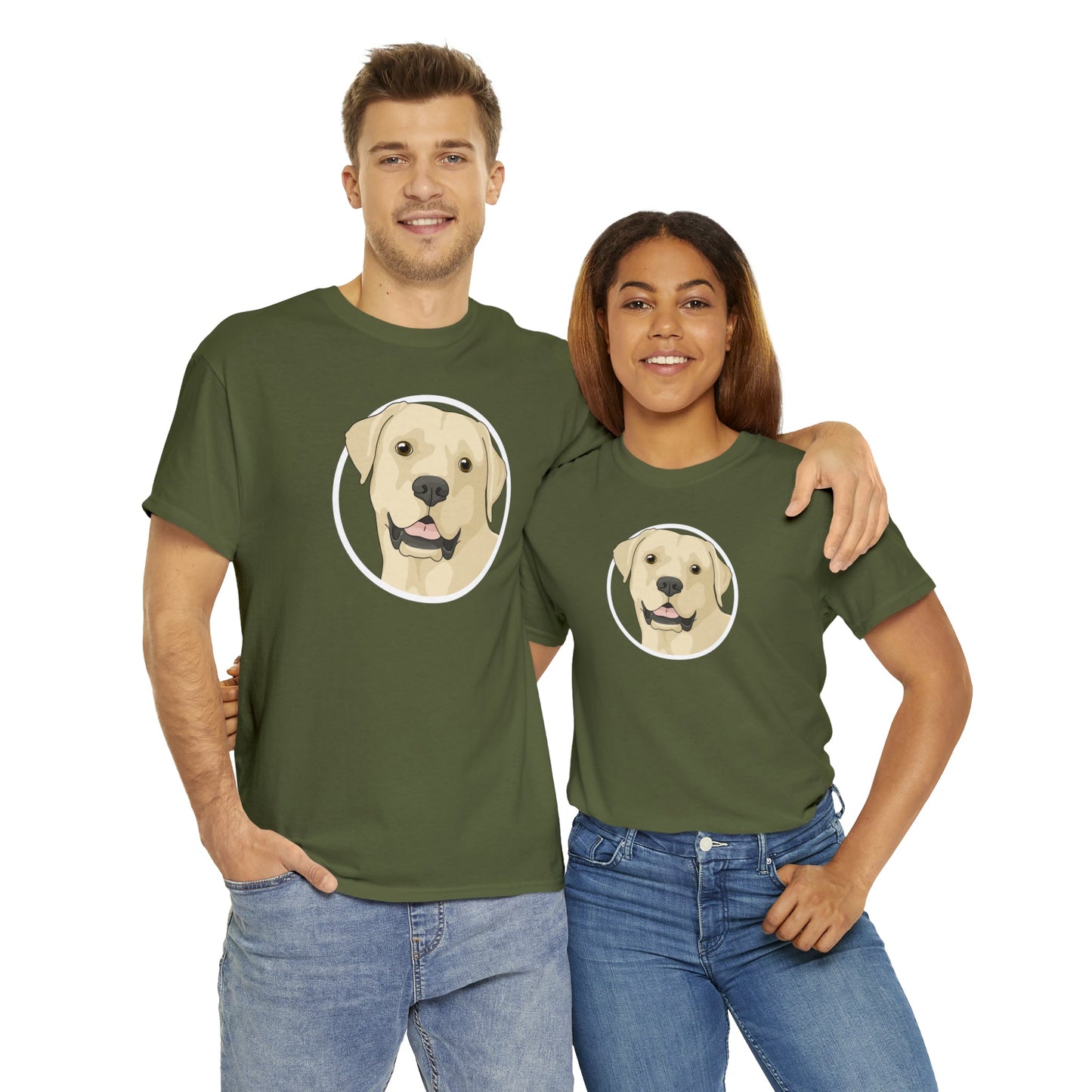 Yellow Labrador Retriever Circle | T-shirt - Detezi Designs-10230668948010334270