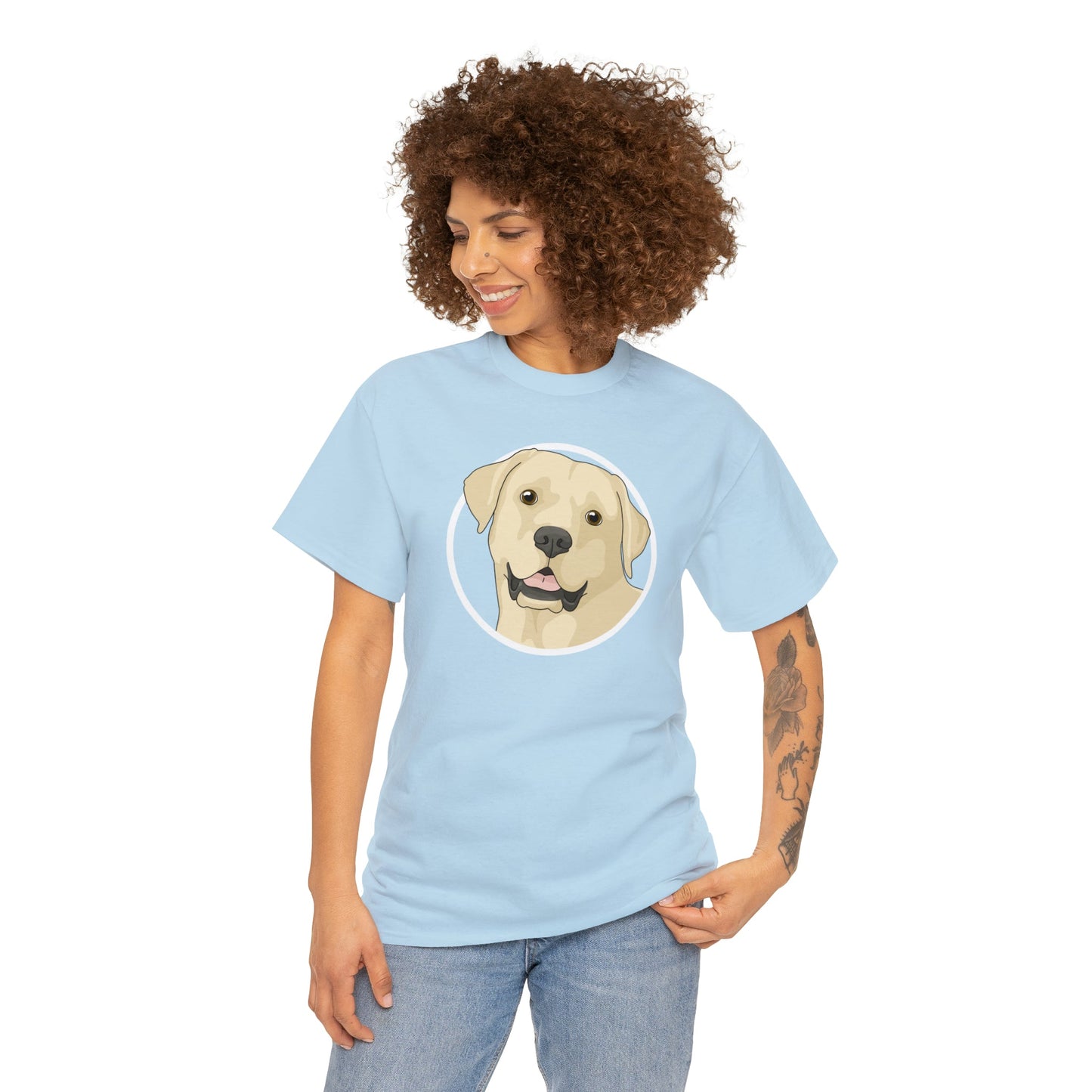 Yellow Labrador Retriever Circle | T-shirt - Detezi Designs-10230668948010334270