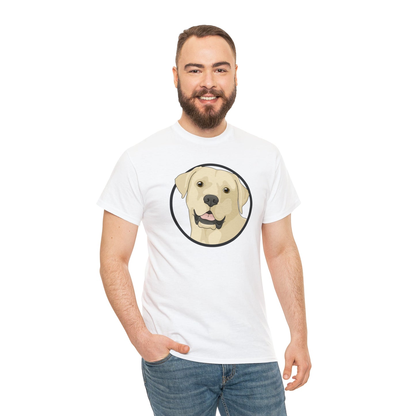 Yellow Labrador Retriever Circle | T-shirt - Detezi Designs-10230668948010334270