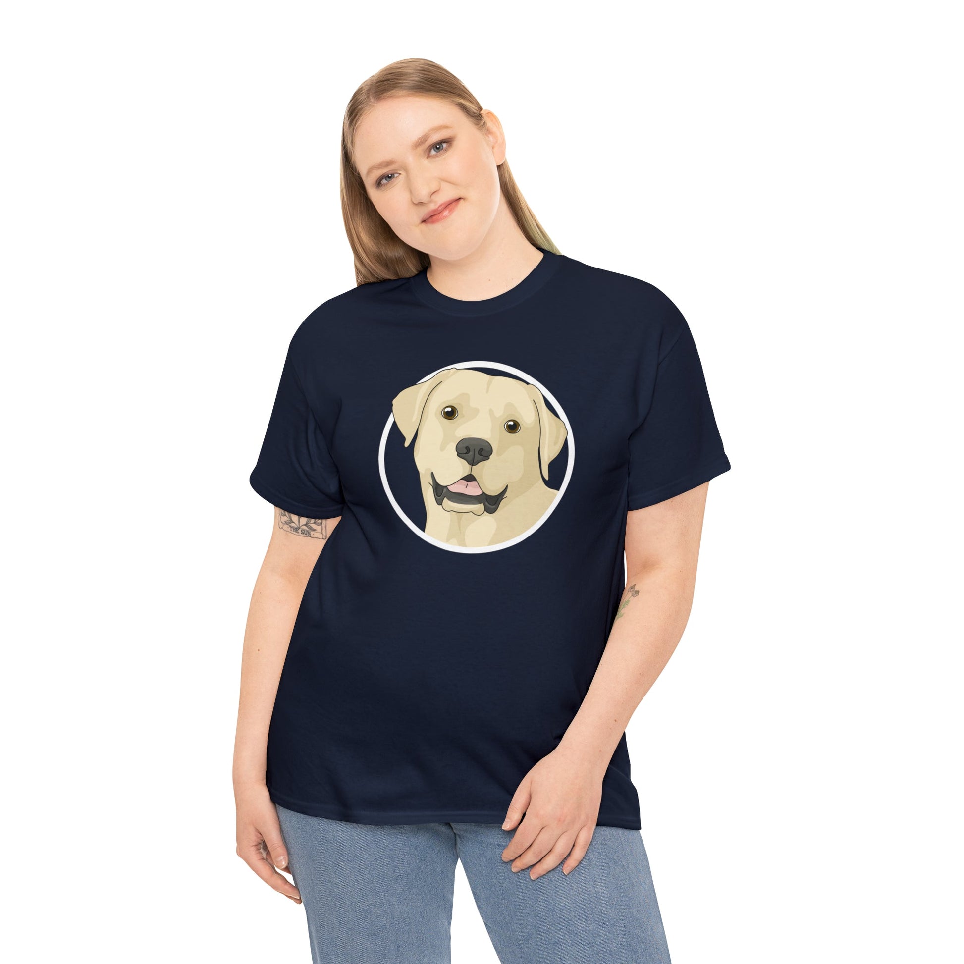 Yellow Labrador Retriever Circle | T-shirt - Detezi Designs-10230668948010334270