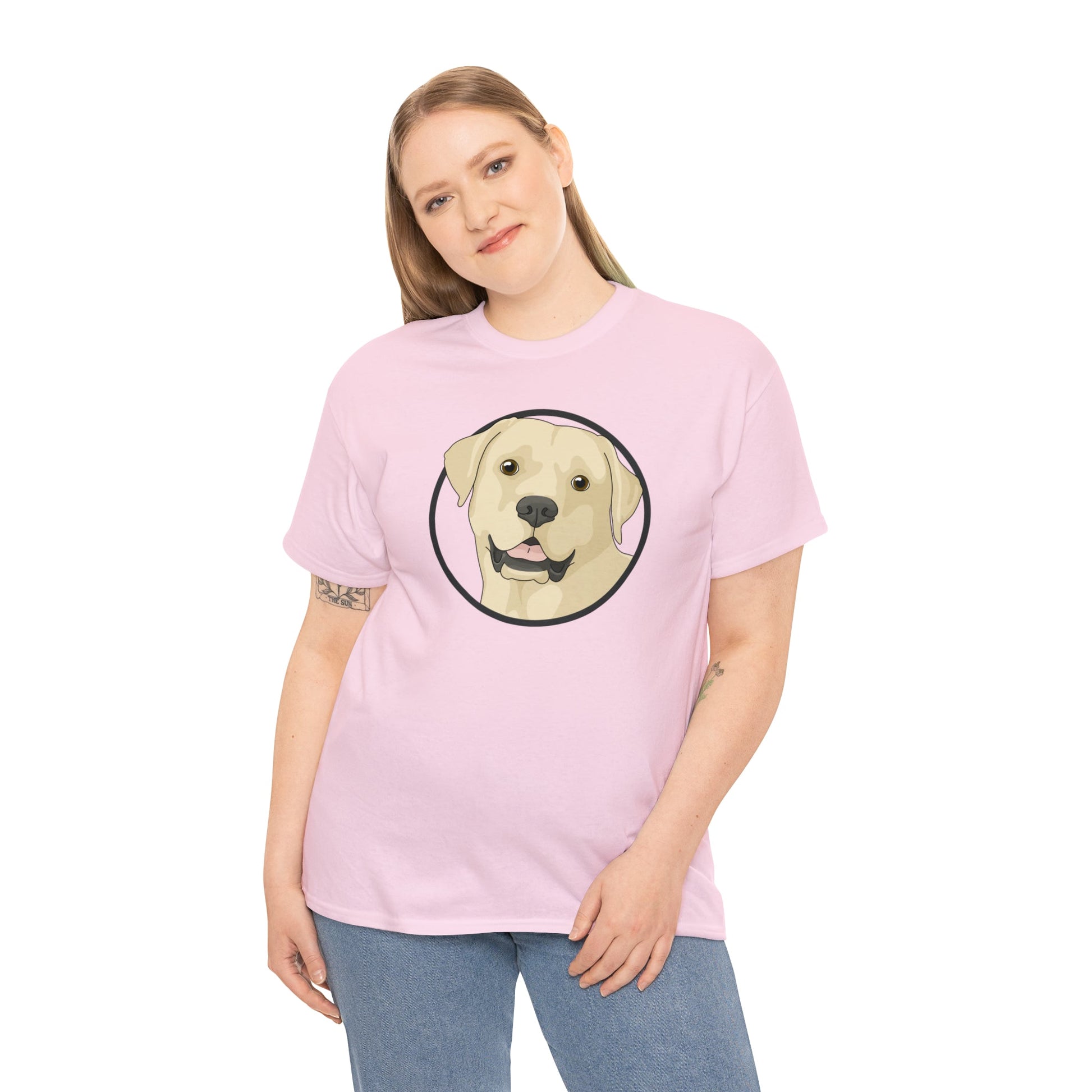 Yellow Labrador Retriever Circle | T-shirt - Detezi Designs-10230668948010334270