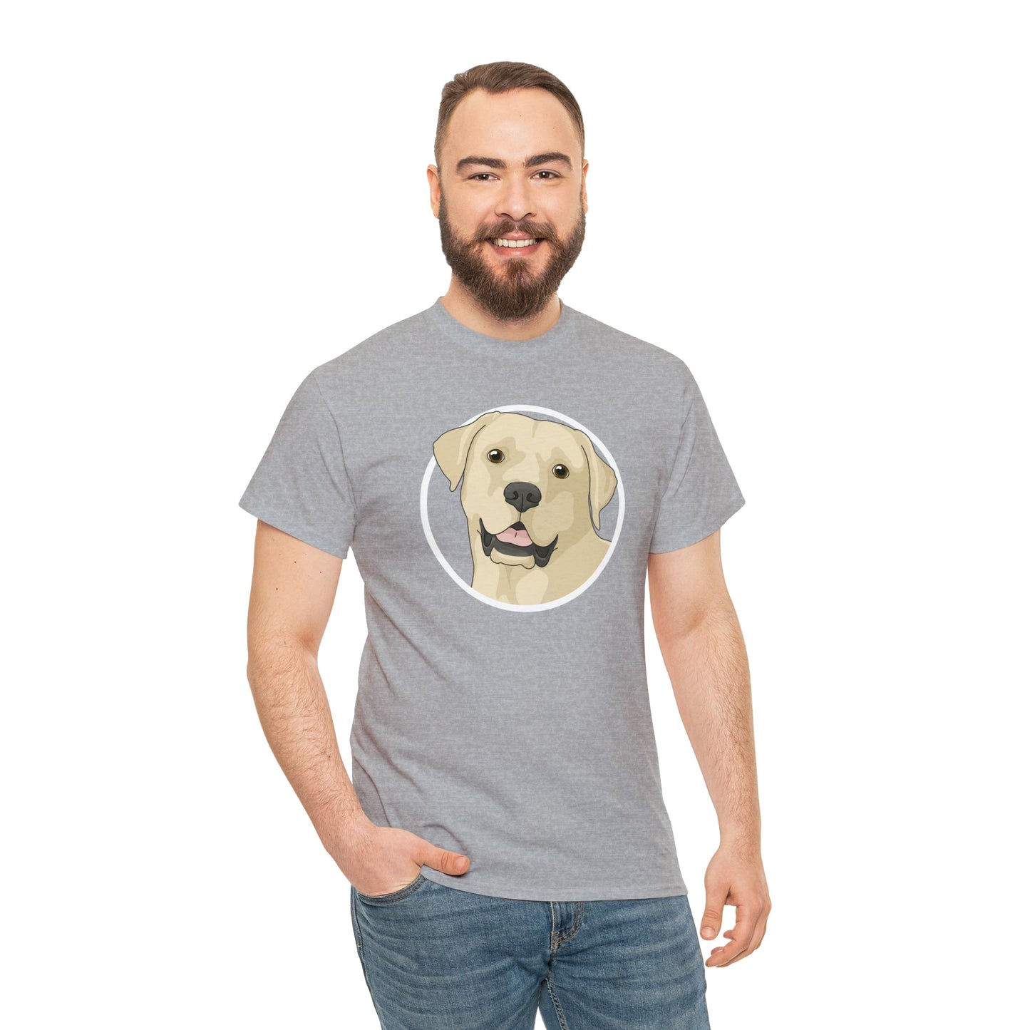 Yellow Labrador Retriever Circle | T-shirt - Detezi Designs-10230668948010334270