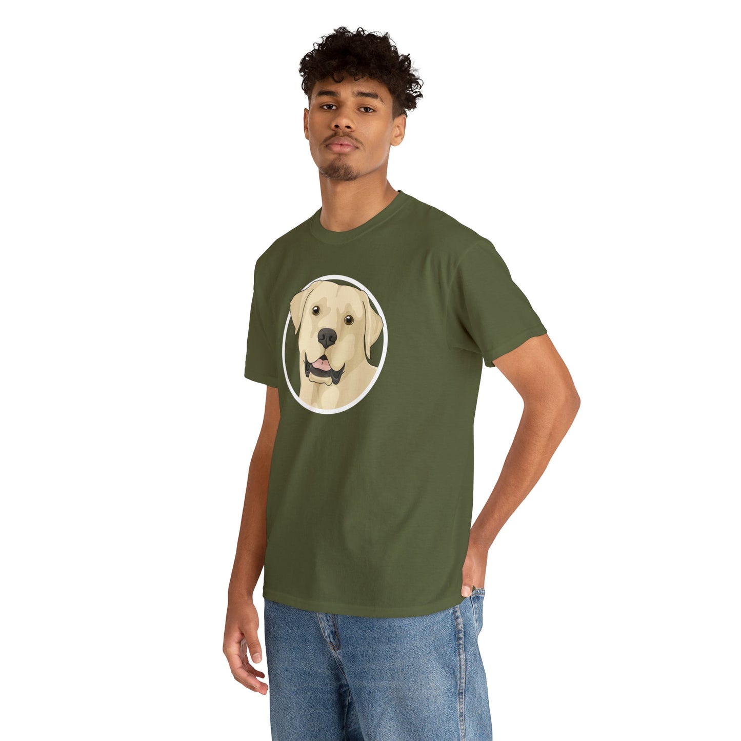 Yellow Labrador Retriever Circle | T-shirt - Detezi Designs-10230668948010334270