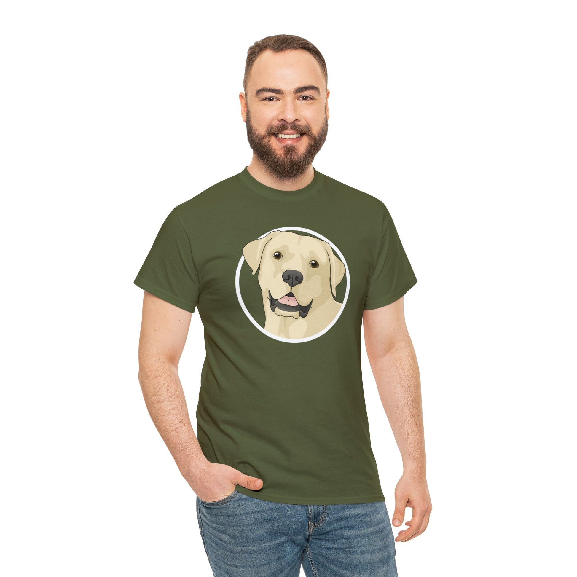 Yellow Labrador Retriever Circle | T-shirt - Detezi Designs-10230668948010334270