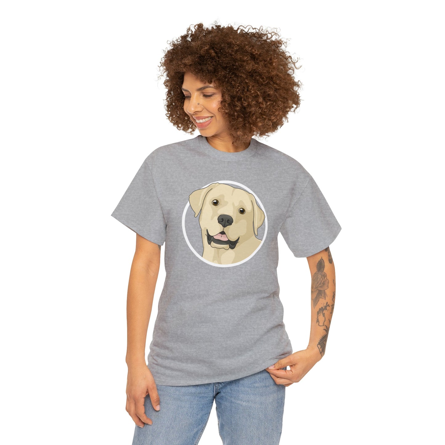 Yellow Labrador Retriever Circle | T-shirt - Detezi Designs-10230668948010334270