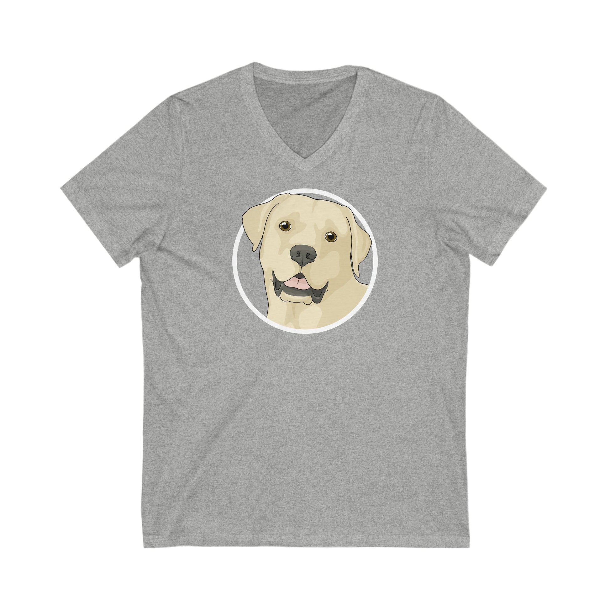 Yellow Labrador Retriever Circle | Unisex V-Neck Tee - Detezi Designs-32234330270271436913