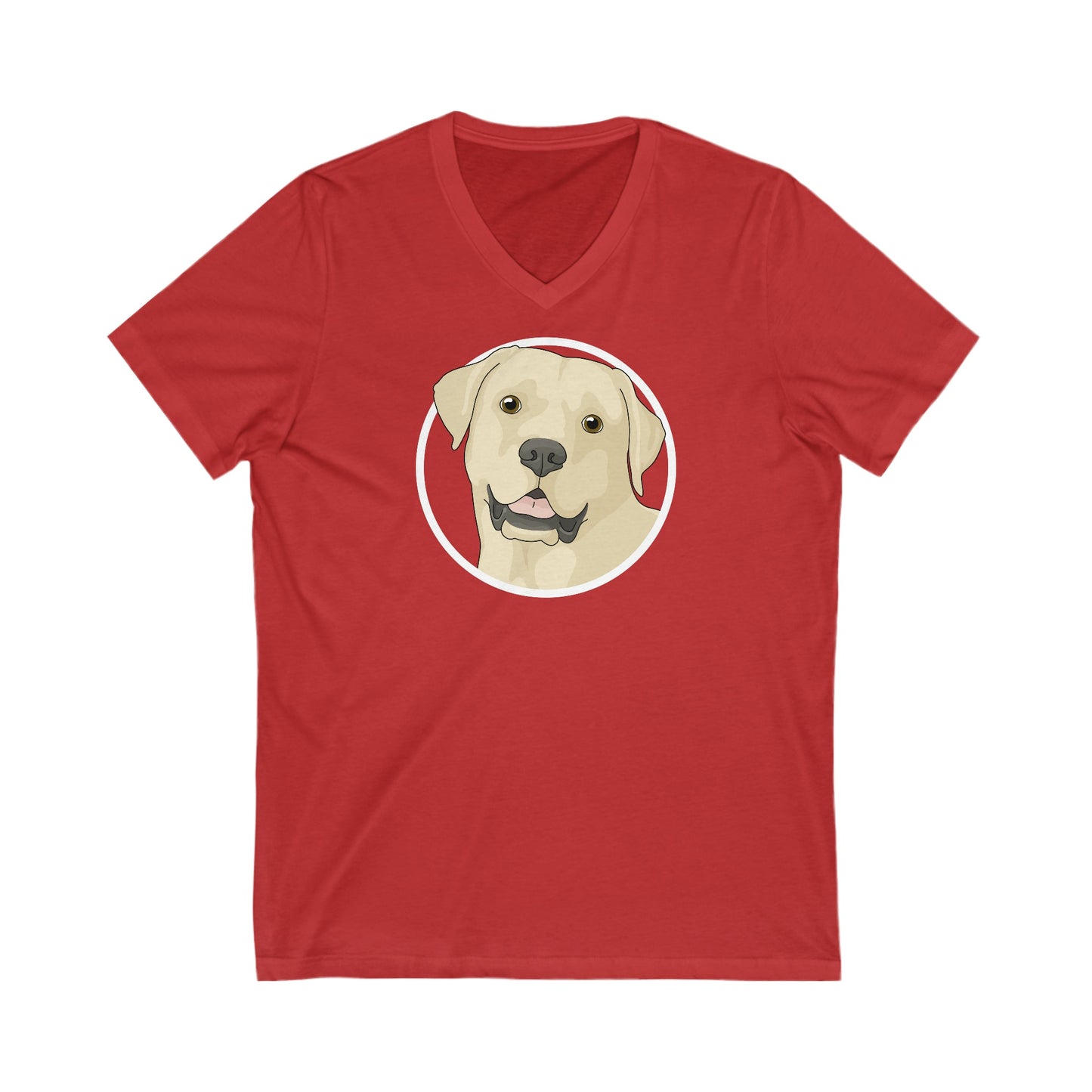 Yellow Labrador Retriever Circle | Unisex V-Neck Tee - Detezi Designs-33993438163200950491