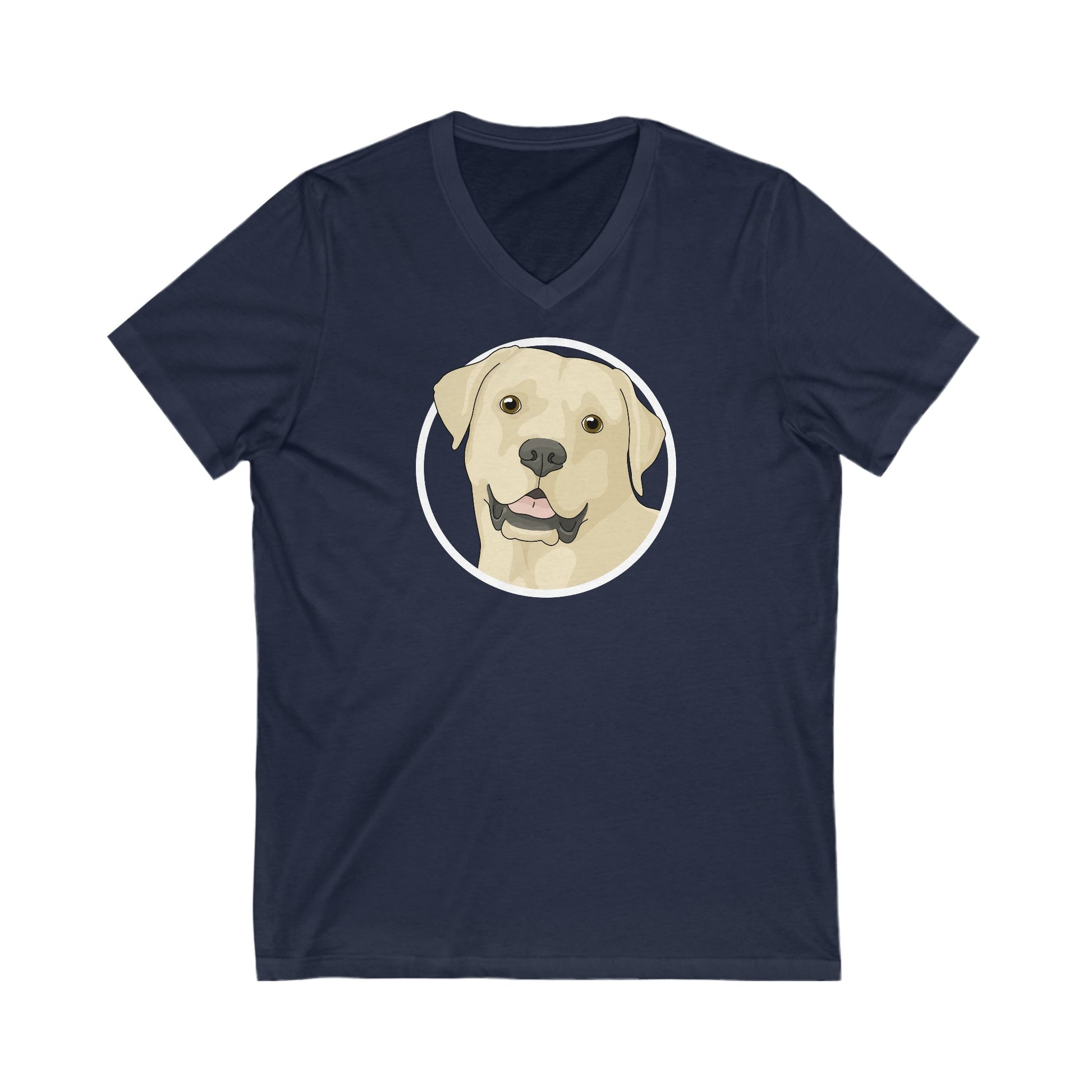 Yellow Labrador Retriever Circle | Unisex V-Neck Tee - Detezi Designs-52687257116195300840