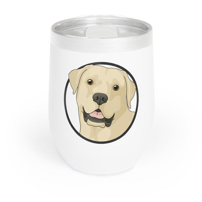 Yellow Labrador Retriever Circle | Wine Tumbler - Detezi Designs-24431631235627120817