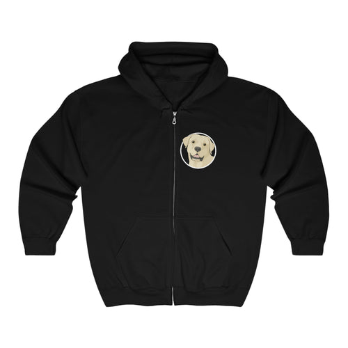 Yellow Labrador Retriever Circle | Zip-up Sweatshirt - Detezi Designs-17851194481685850000