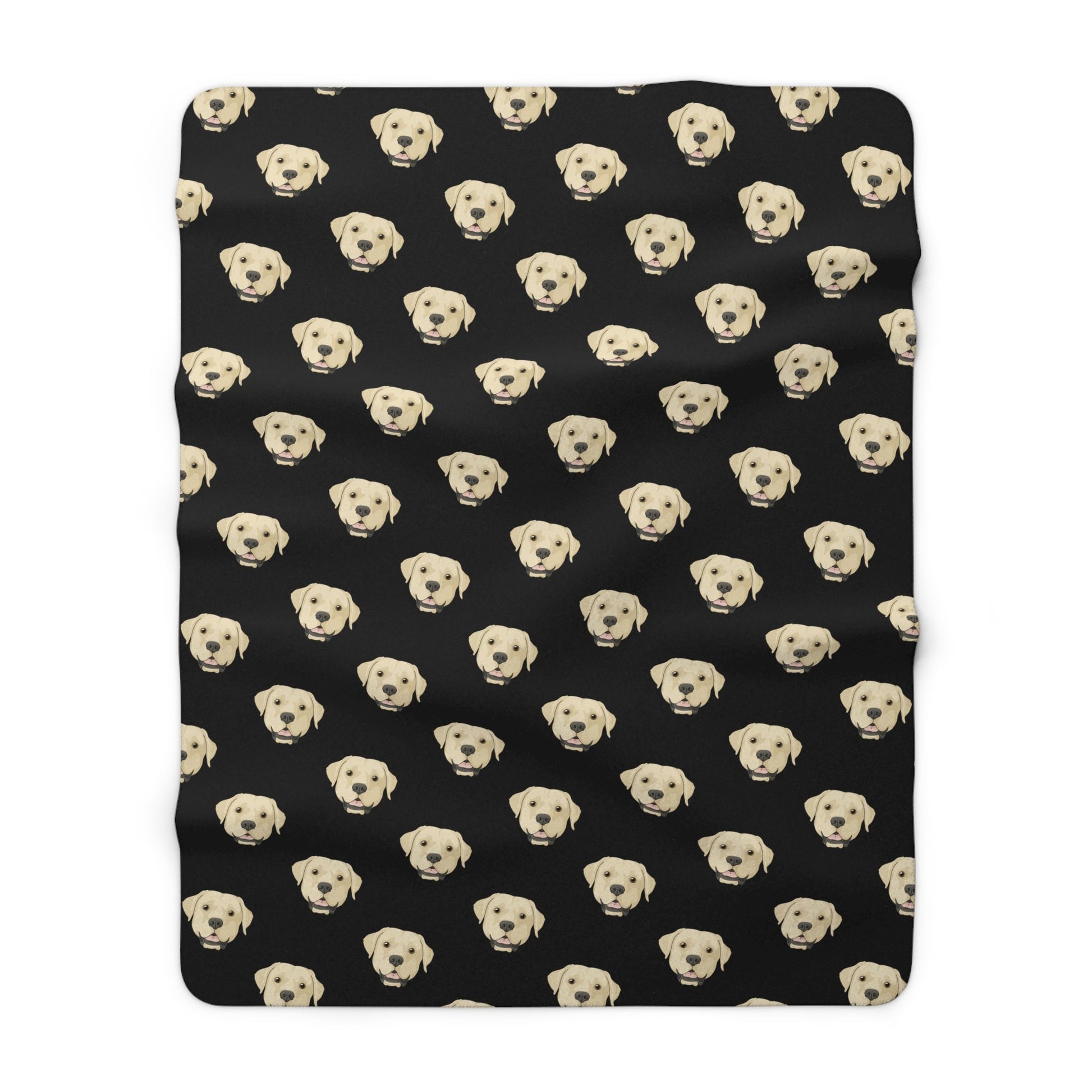 Yellow Labrador Retriever Faces | Sherpa Fleece Blanket - Detezi Designs-25095860556632734022