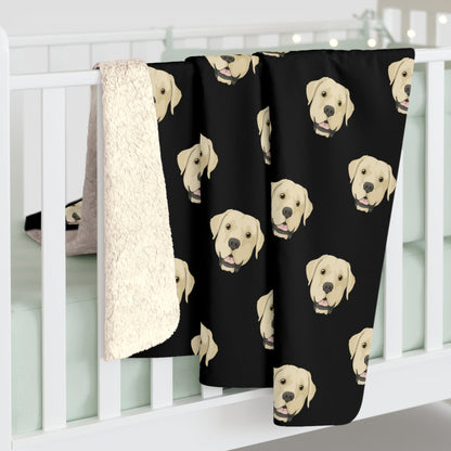 Yellow Labrador Retriever Faces | Sherpa Fleece Blanket - Detezi Designs-25146604827783682212