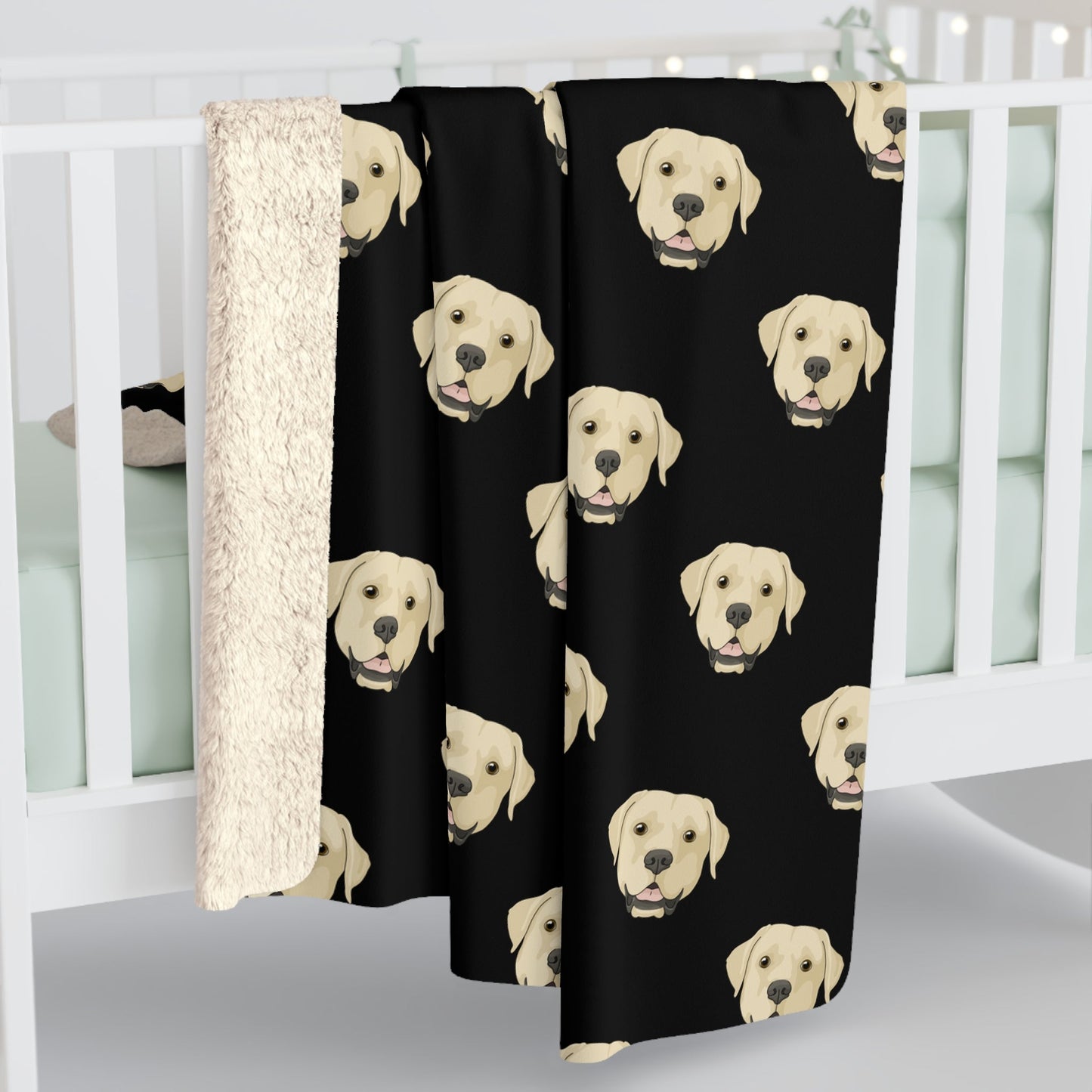 Yellow Labrador Retriever Faces | Sherpa Fleece Blanket - Detezi Designs-25146604827783682212