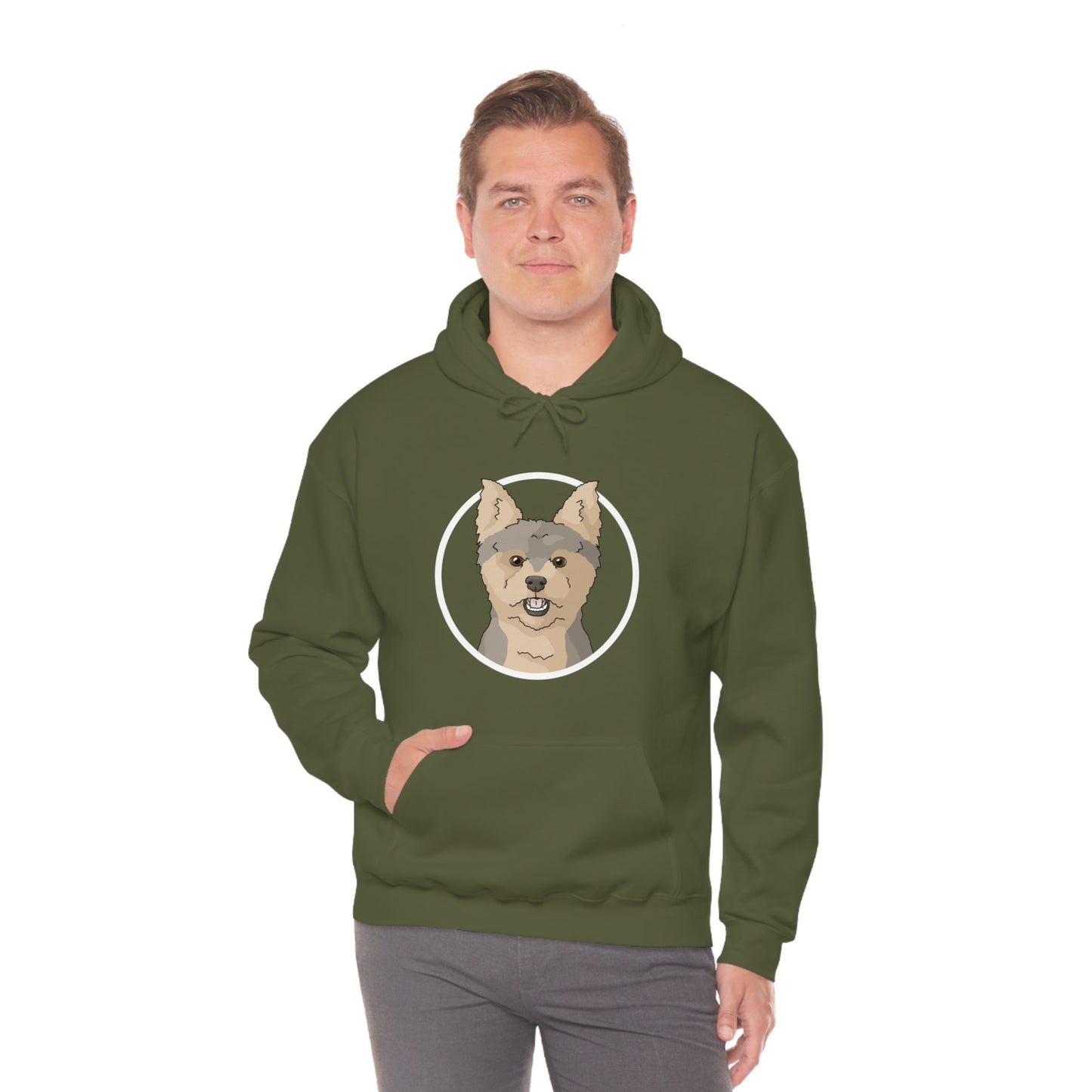 Yorkshire Terrier Circle | Hooded Sweatshirt - Detezi Designs-31574379145312679246