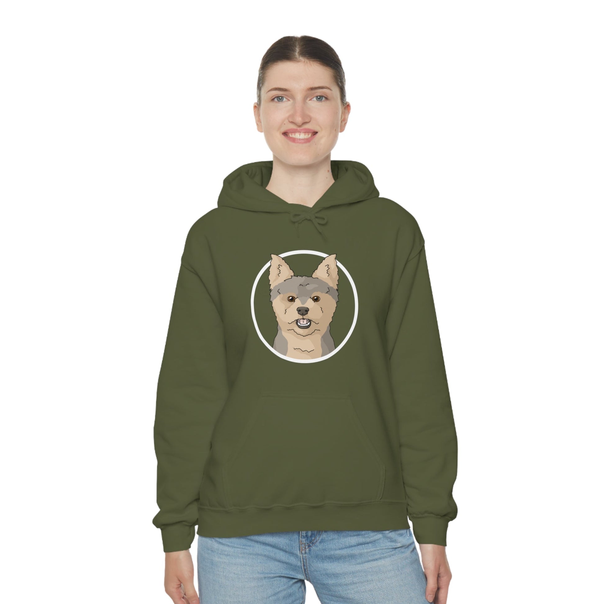 Yorkshire Terrier Circle | Hooded Sweatshirt - Detezi Designs-31574379145312679246
