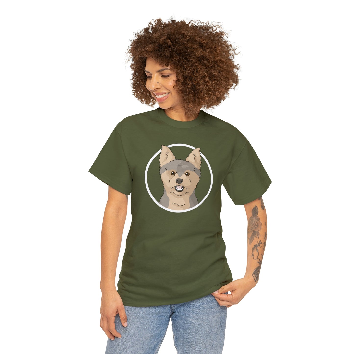 Yorkshire Terrier Circle | T-shirt - Detezi Designs-30383017725909392879