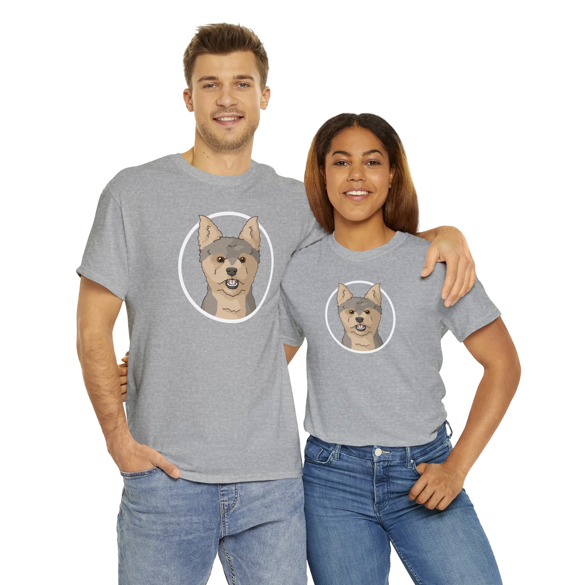 Yorkshire Terrier Circle | T-shirt - Detezi Designs-30383017725909392879