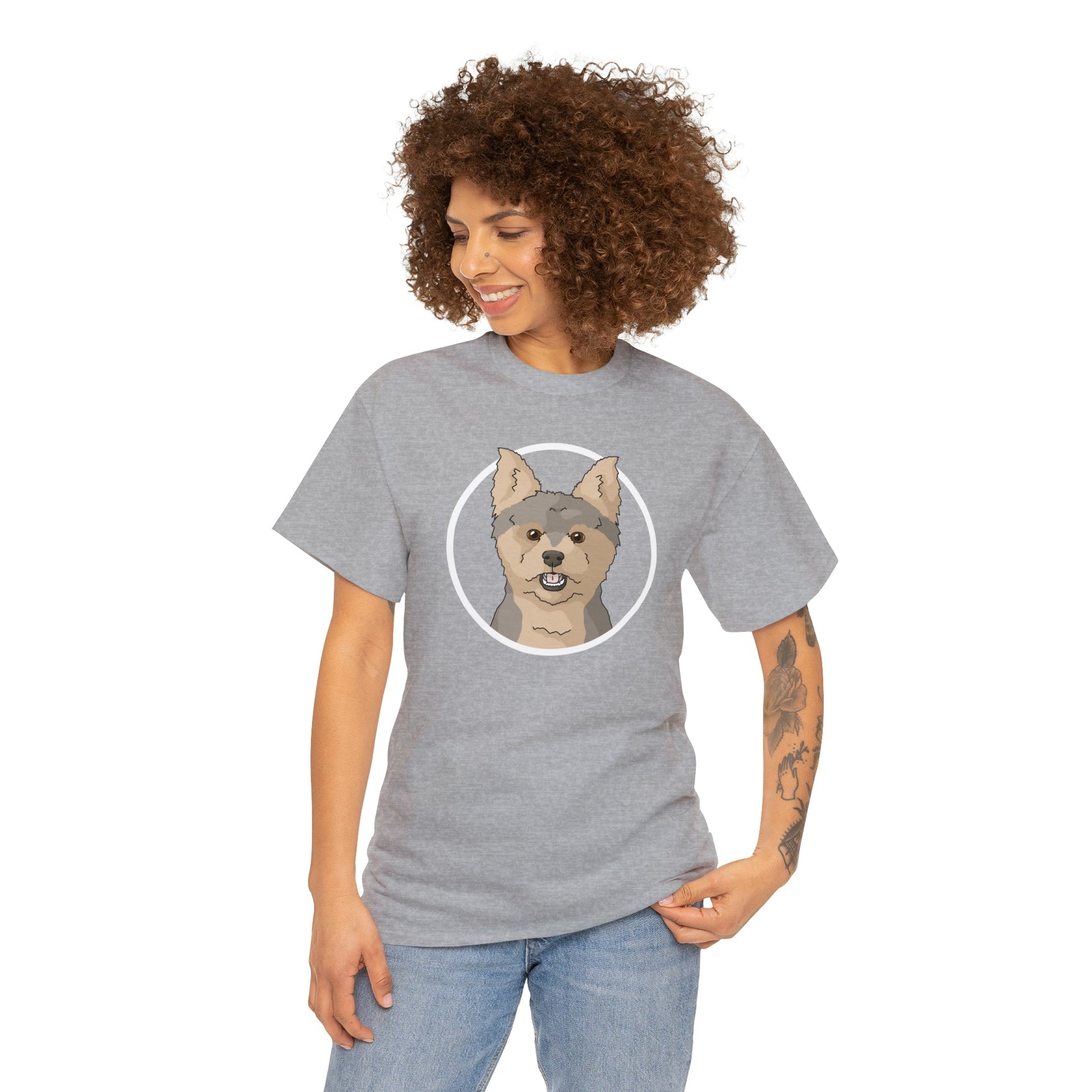 Yorkshire Terrier Circle | T-shirt - Detezi Designs-30383017725909392879