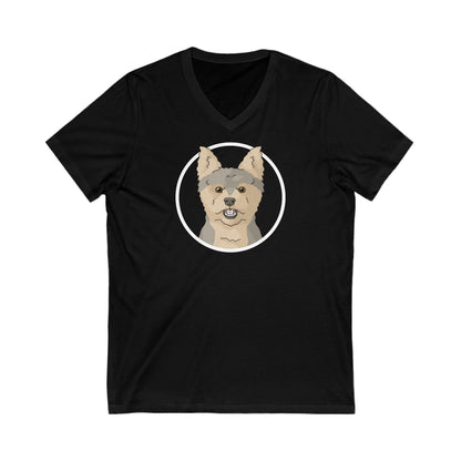 Yorkshire Terrier Circle | Unisex V-Neck Tee - Detezi Designs-27282462399310166746