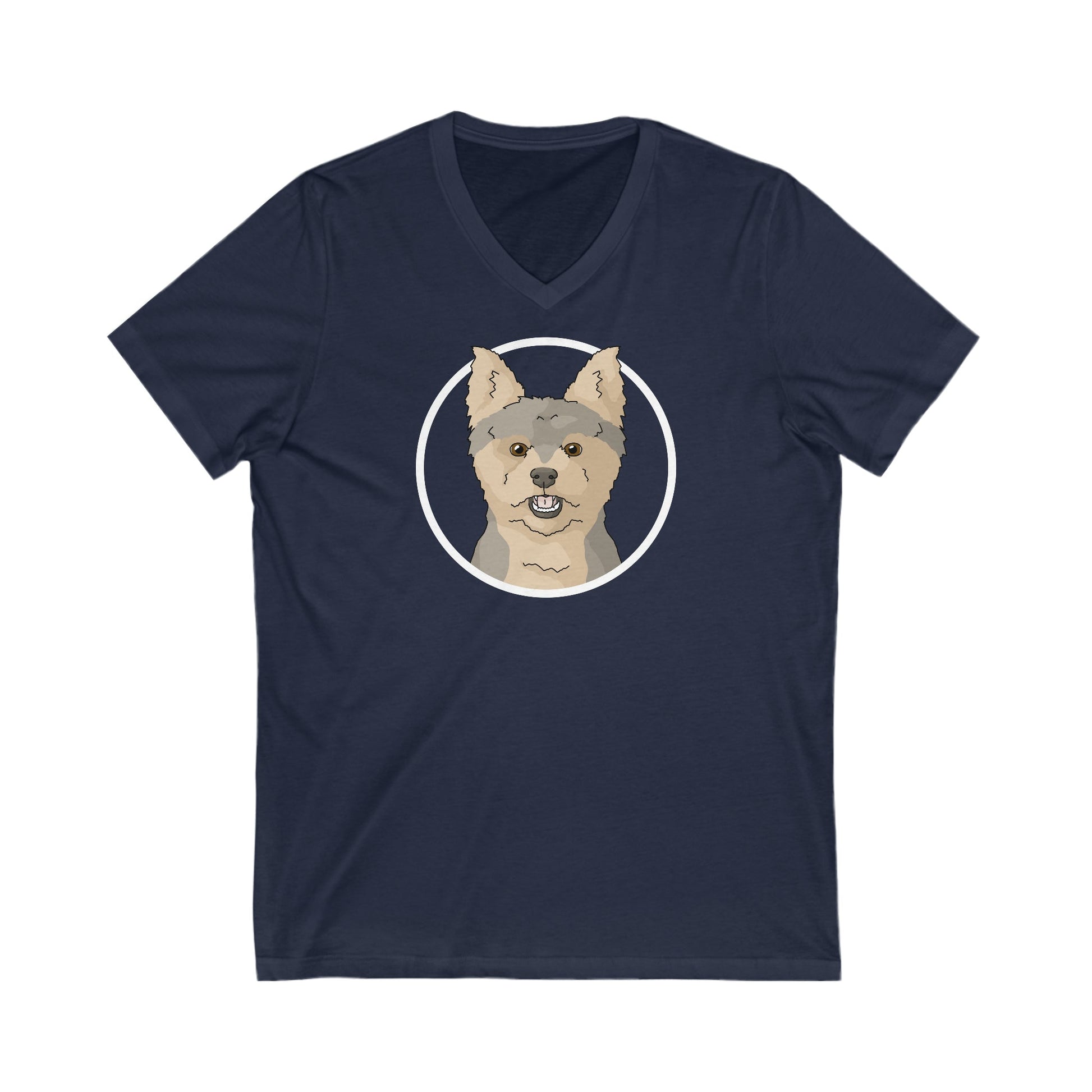 Yorkshire Terrier Circle | Unisex V-Neck Tee - Detezi Designs-63323147497180243177