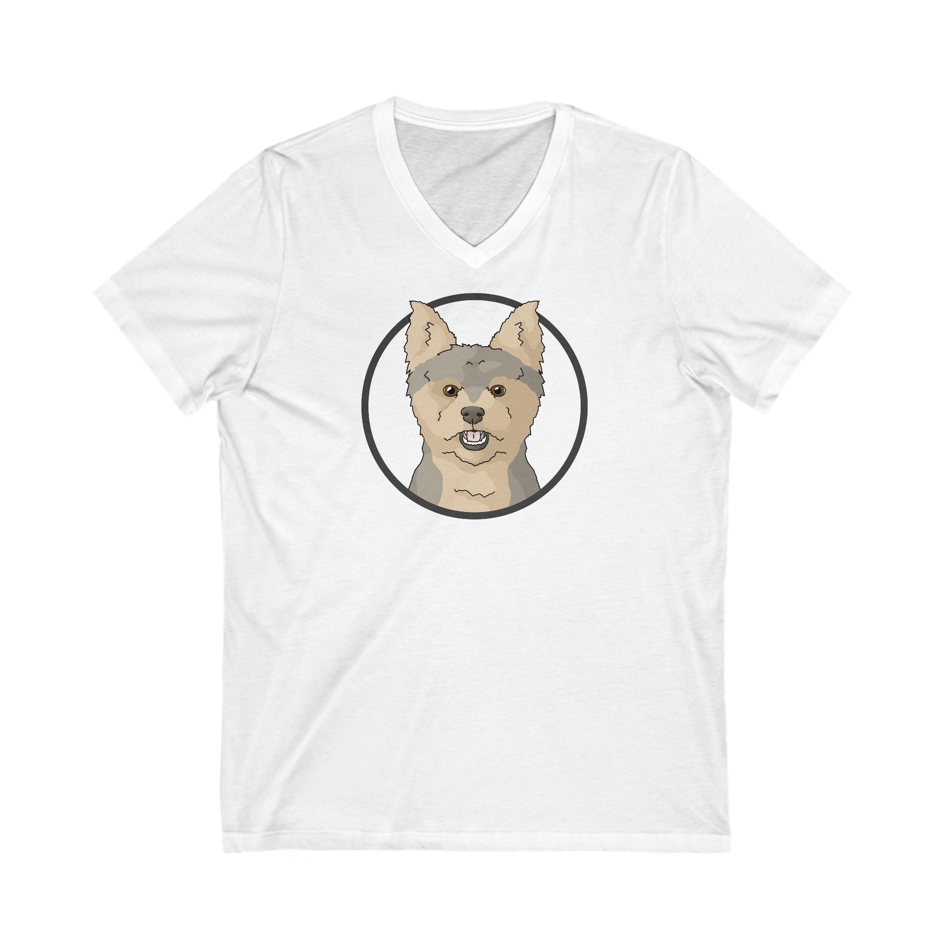 Yorkshire Terrier Circle | Unisex V-Neck Tee - Detezi Designs-91072677240887212881